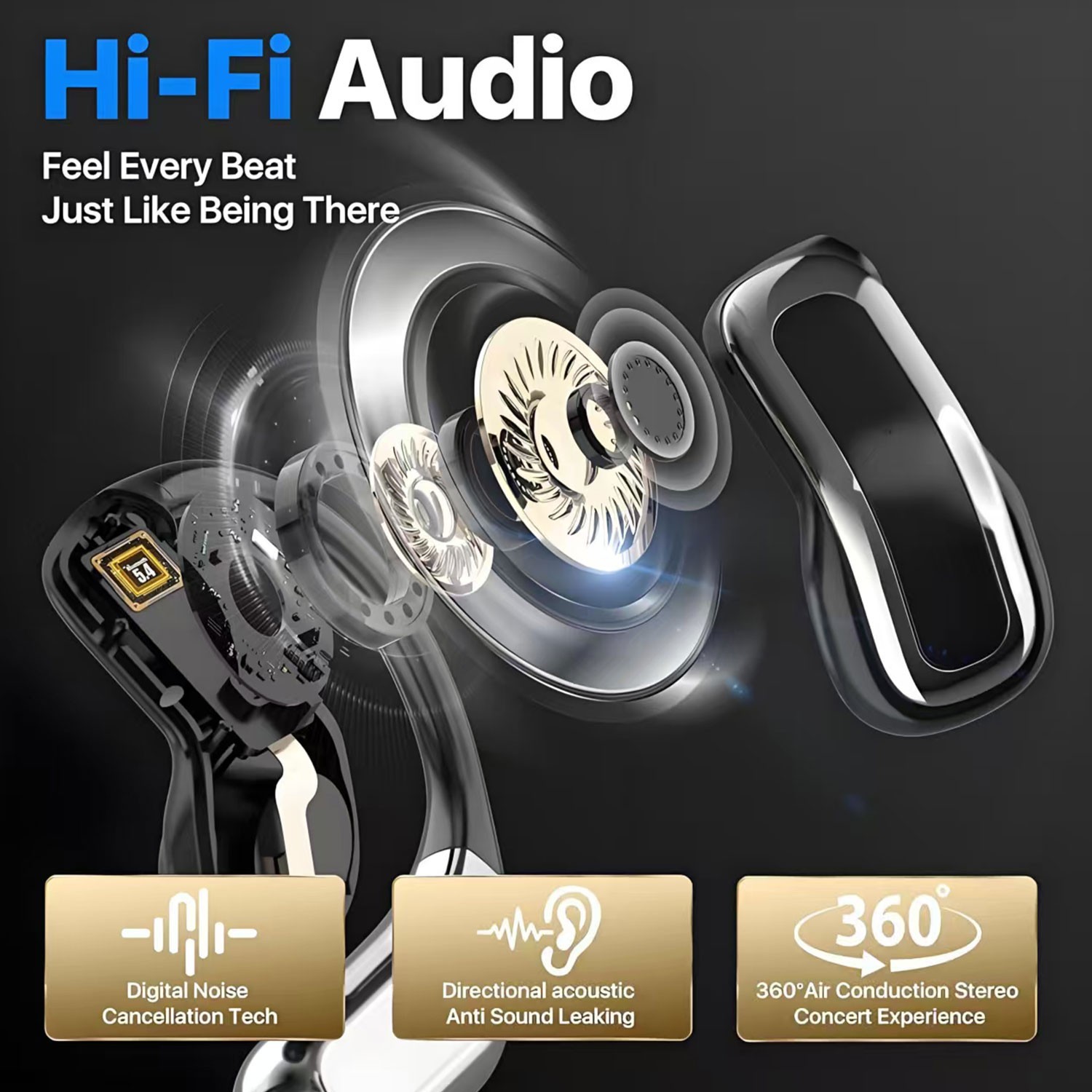 Wireless Bluetooth Earbuds Ear Hook Earphones For Galaxy S25 Plus Ultra FE Edge