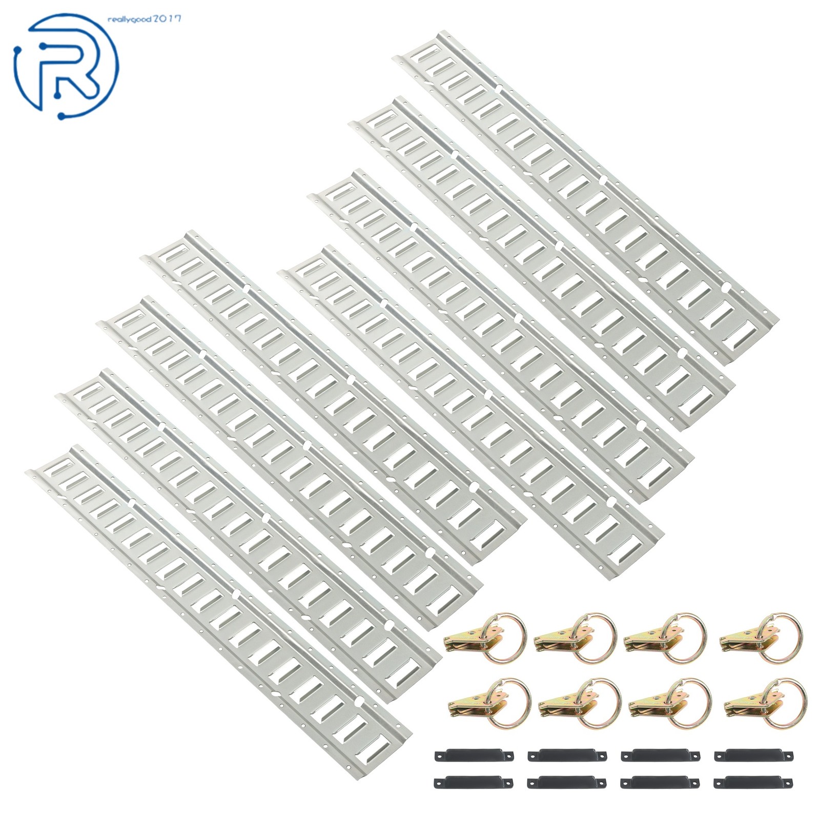 New Steel E Track Tie Down Rail Kit Silver Galvanized 24 Pack 3' Secure Cargo