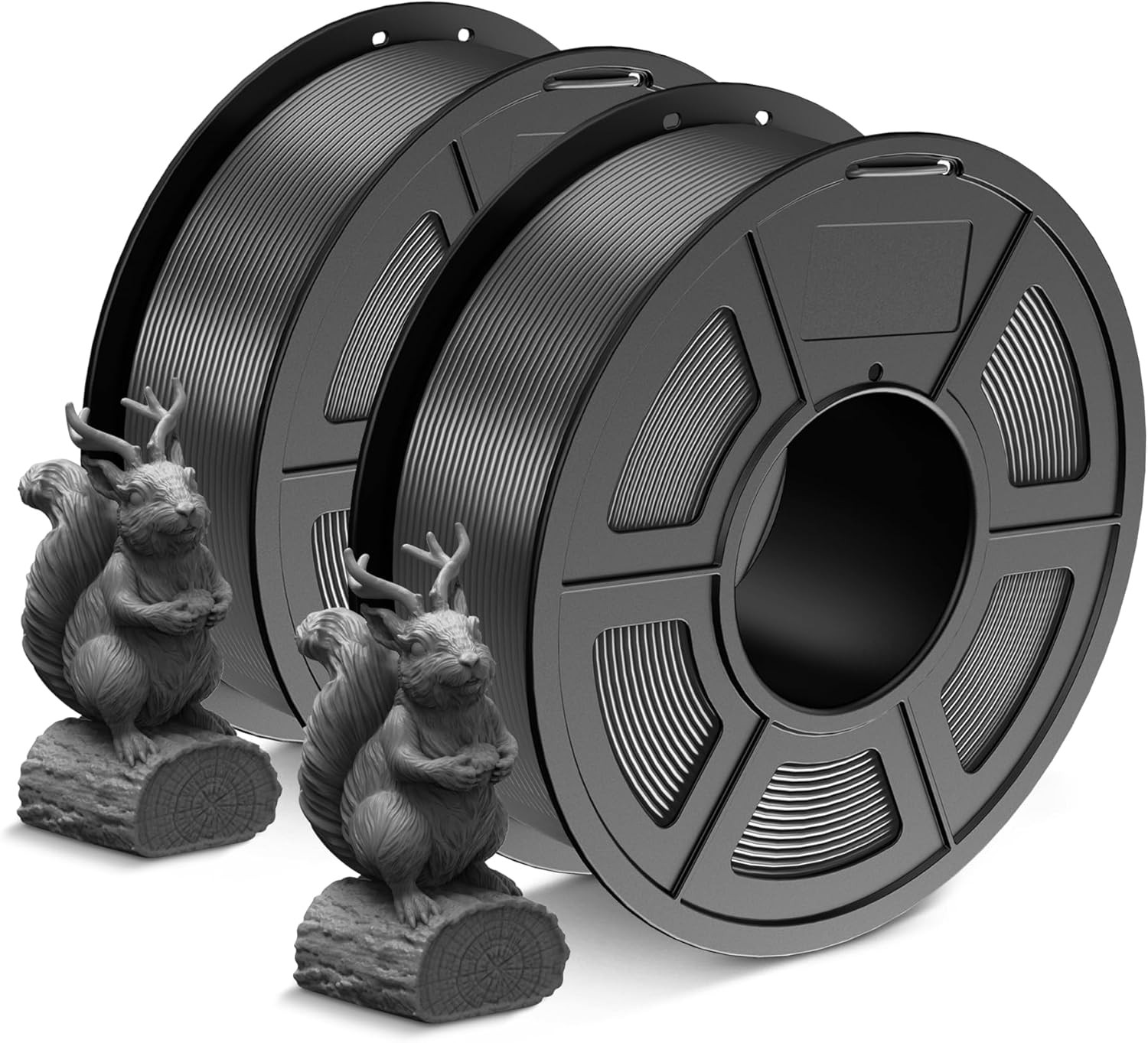 TECBEARS 2KG PLA Filament 1.75mm Gray Neatly Wound 3D Printer Filament for Game