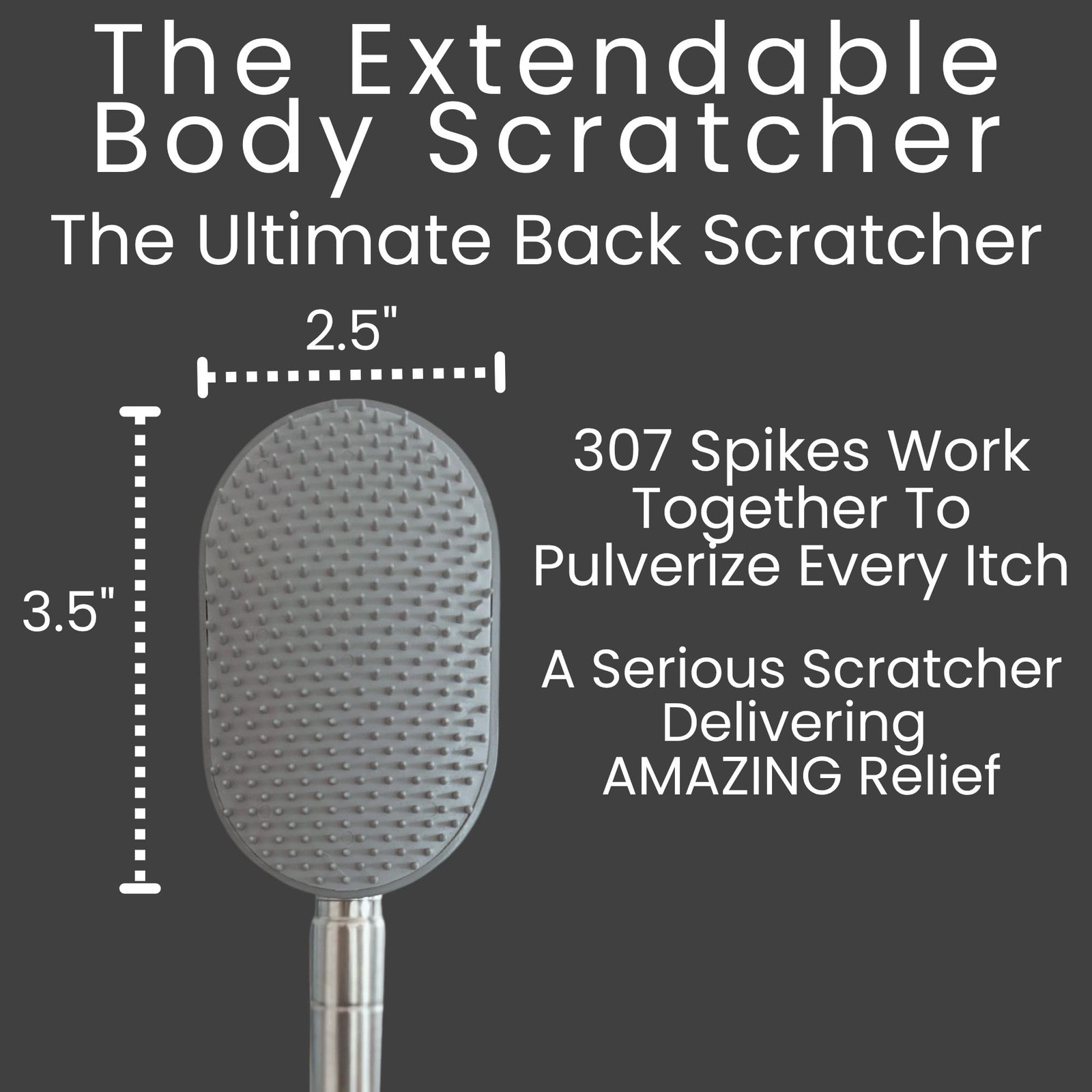 The Ultimate Extendable Back Scratcher, Scalp and Extendable, Gray / Black