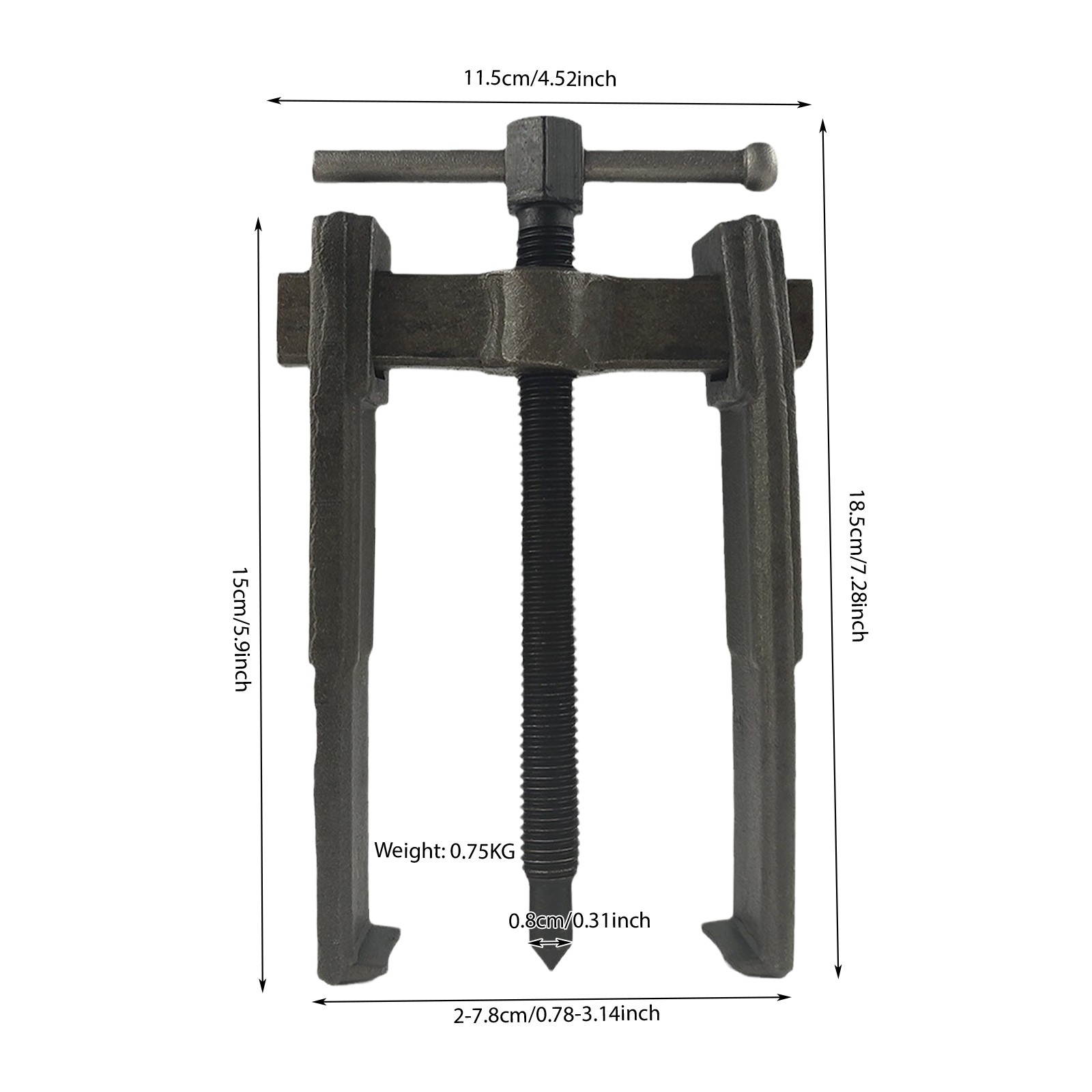 7 inch Industrial Two-Jaw Puller - Bearing & Gear Removal for Mechanical Repairs