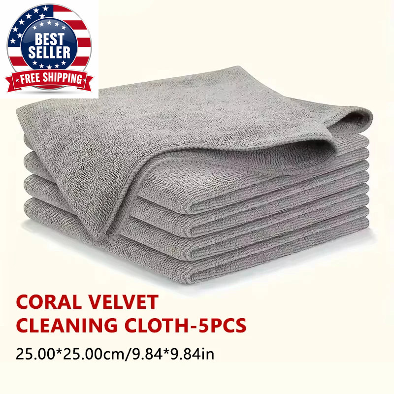 SEAMETAL 5/10Pcs Bamboo Charcoal Car Cleaning Towel Multifunctional Lint-Free Dr