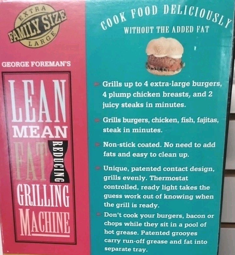 George Foreman Lean Mean Grilling Machine White New