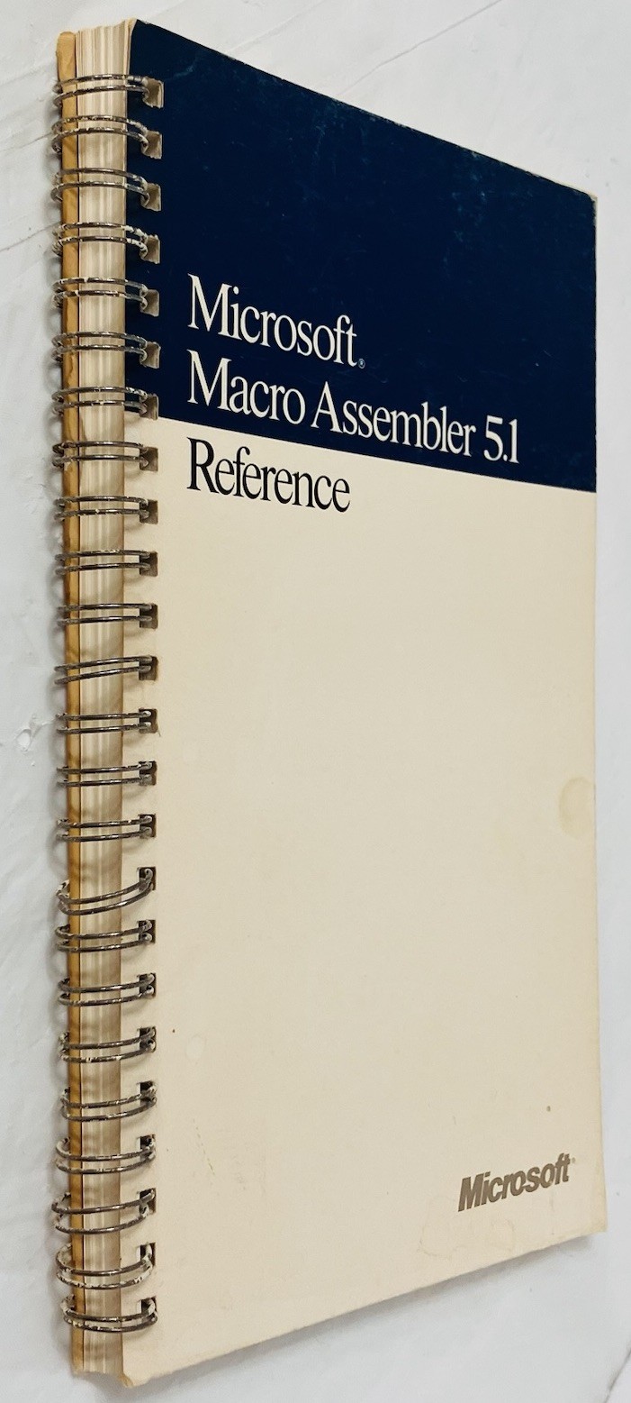 Microsoft Macro Assembler 5.1 Reference Manual Spiral Softcover 1987 Part 04696