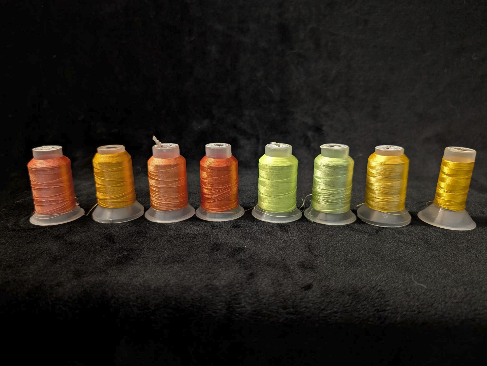 Machine Embroidery Thread Orange/Green/Yellow 8 Total