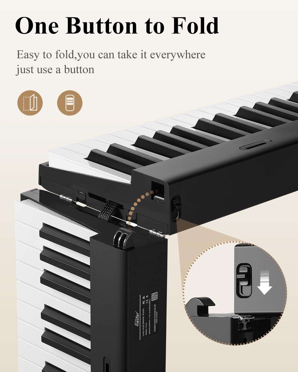 Foldable Electric Piano 88 Key Bluetooth Portable