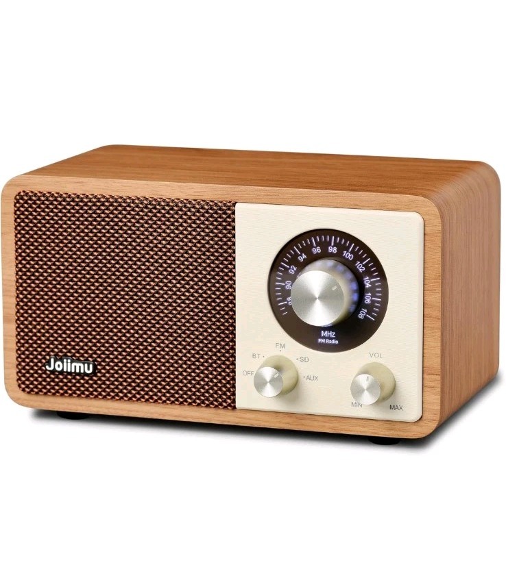 Vintage Wood FM Radio Bluetooth Speaker,Retro Bluetooth Speaker HD Radio Walnut