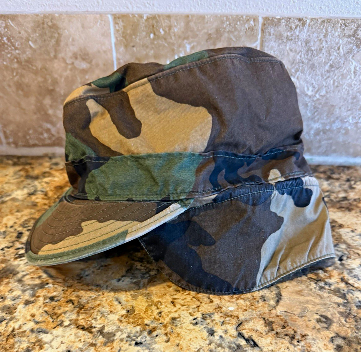 Propper International Inc Woodland Camo Military Patrol Cap w/ Ear Flaps Size 7