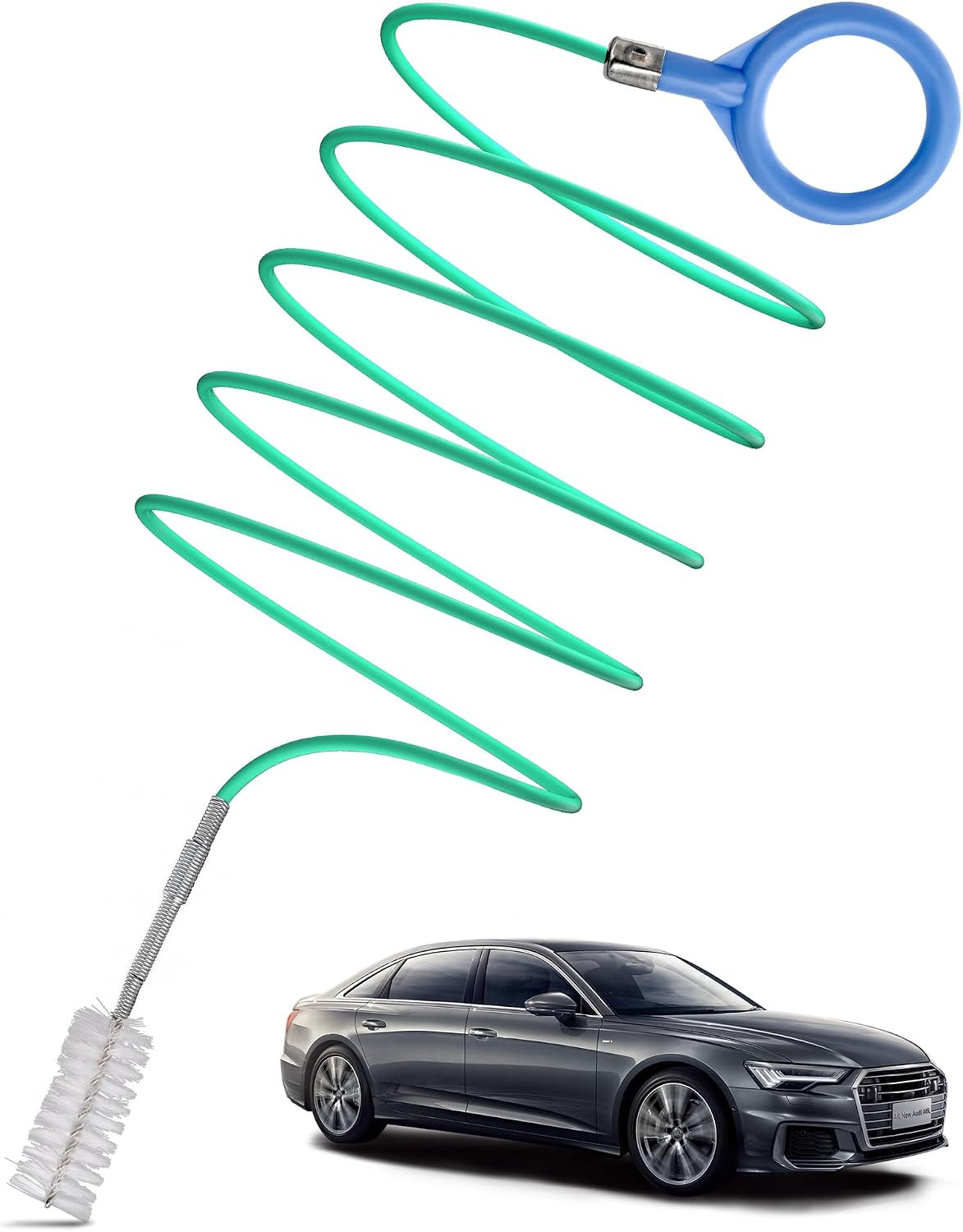 Auto Sunroof Drain Cleaning Tool | 120 Inch Flexible Pipe Brush, PVC Hose, Nylon