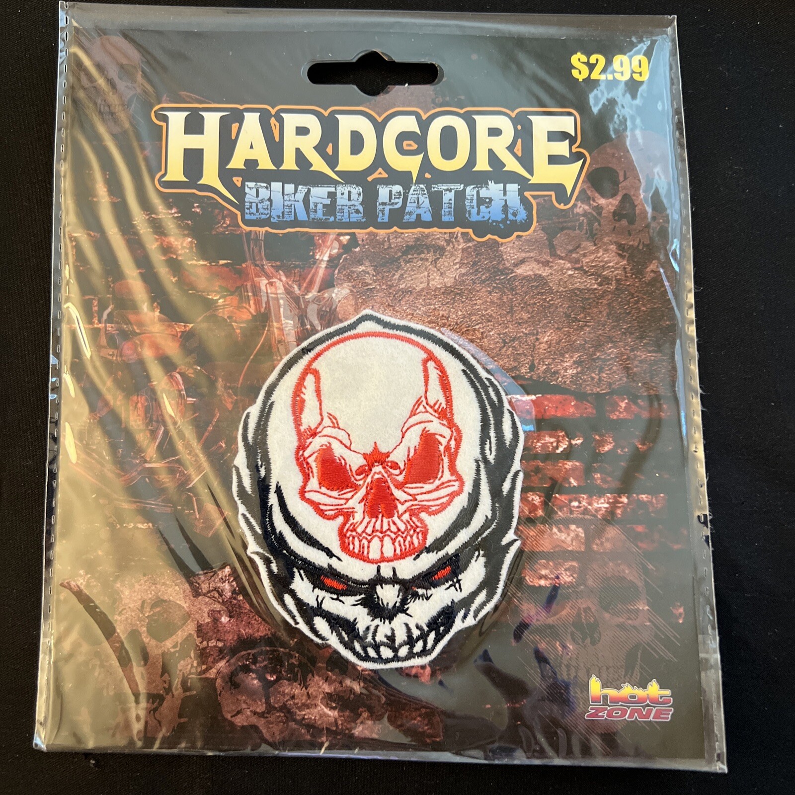 😎SKULL HARDCORE Biker Patch Motorcycles Sew Iron on Patch As Pictures😎
