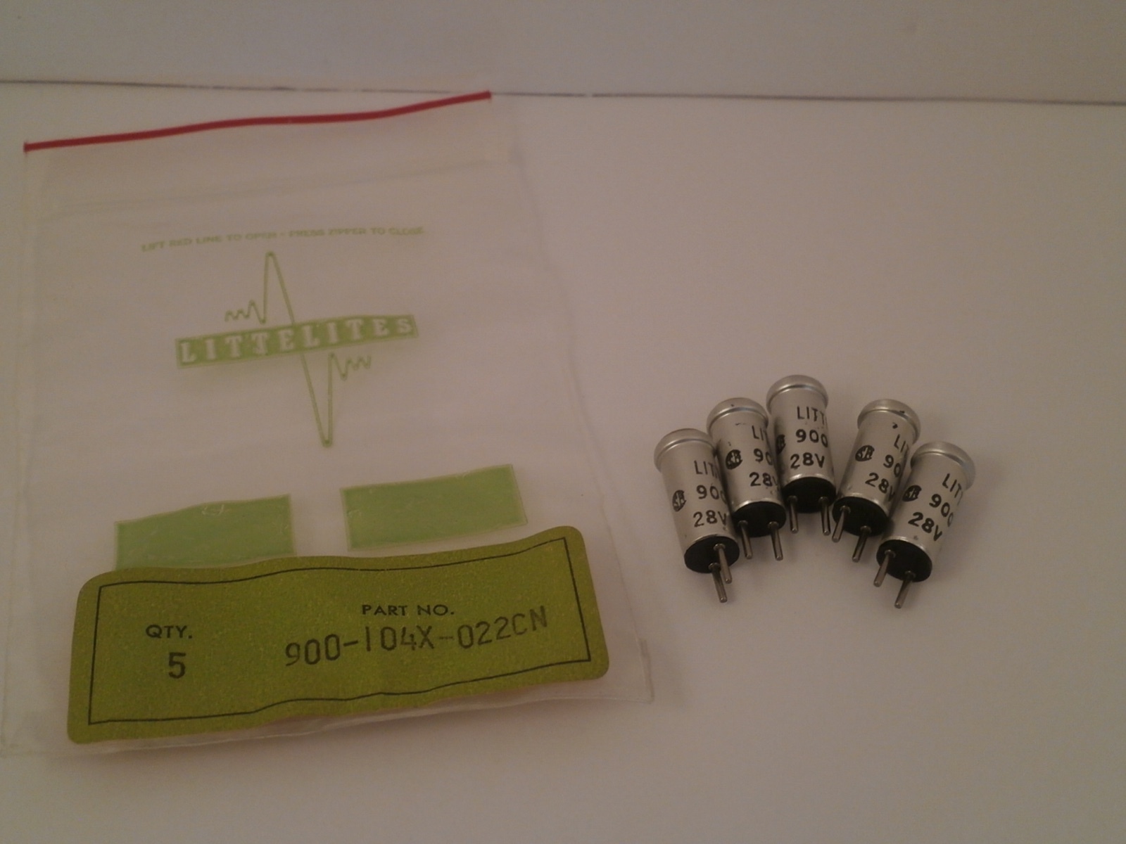 LITTELFUSE *PACK OF 5* CARTRIDGE INDICATORS CLEAR 900-104X-022CN *NEW SURPLUS*