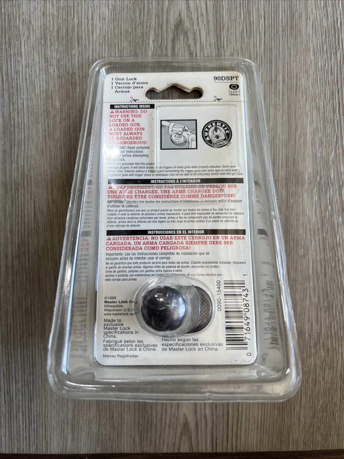 Master Lock Keyed Gun Trigger Lock 2 Keys Masterlock Gunlock - 90DSPT