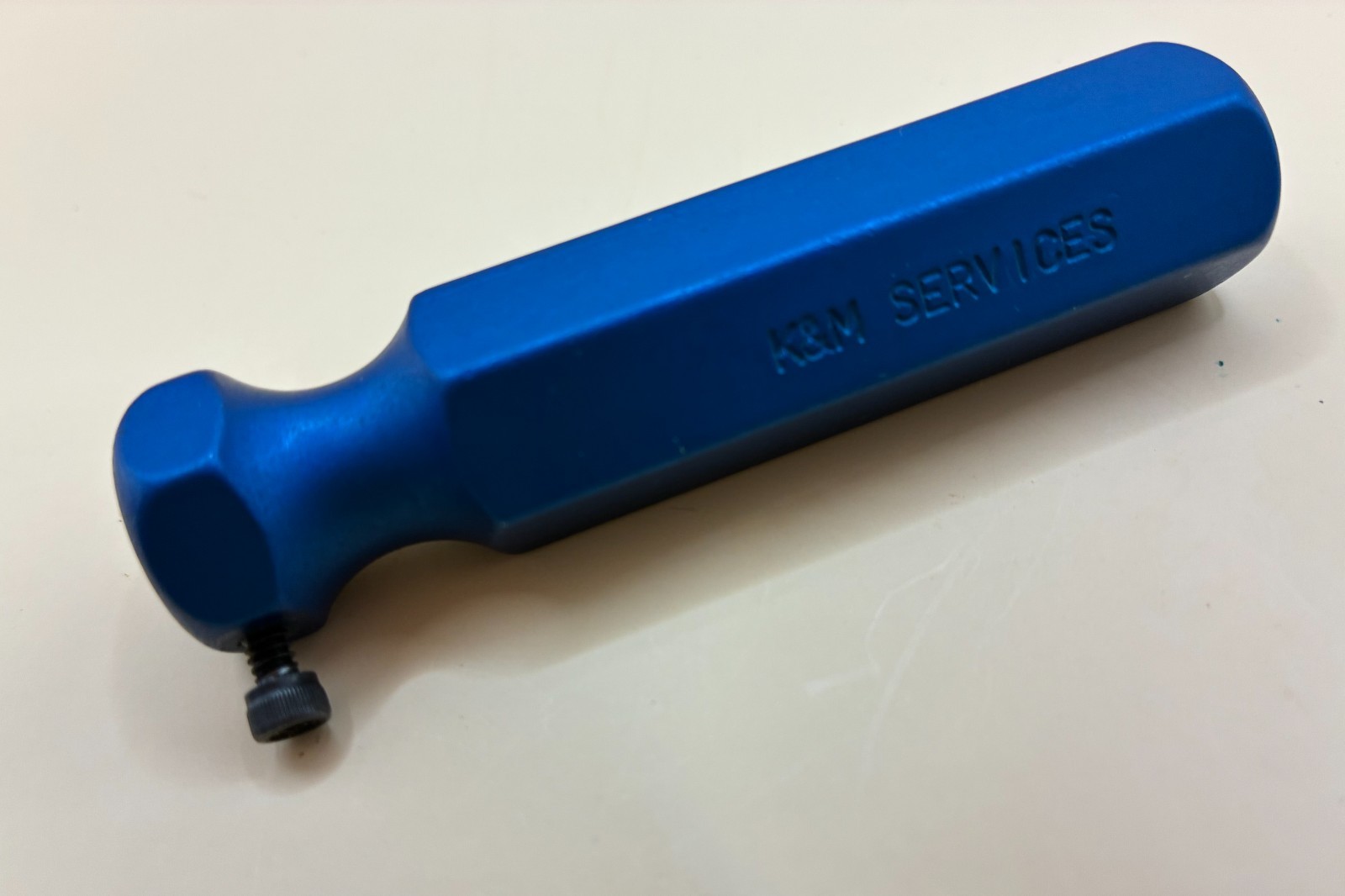 K&M Precision Neck Turner Reamer Primer Adapter ANODIZED BLUE Handle