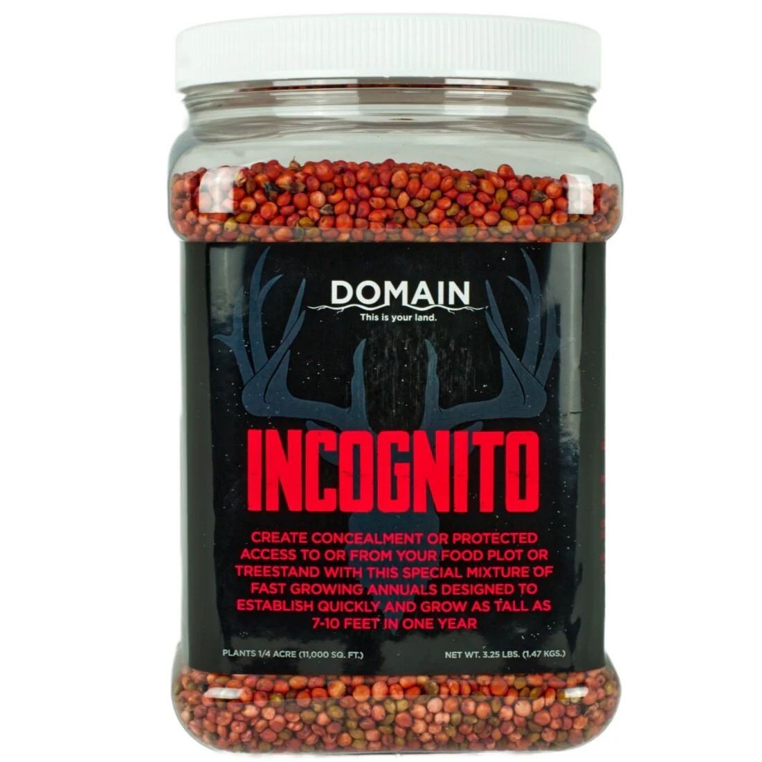 Domain Outdoor Incognito Food Plot Habitat Seed 3.25 lb Jug/ 1/4 Acre #INCFP325
