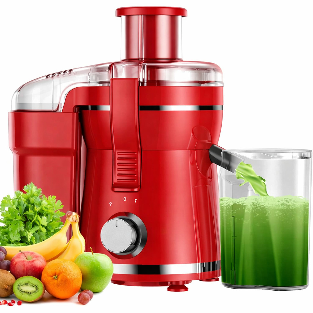 Juicer Machine, 500W Centrifugal Juicer Extractor with 3 Speed & Wide Mouth 3 Fe