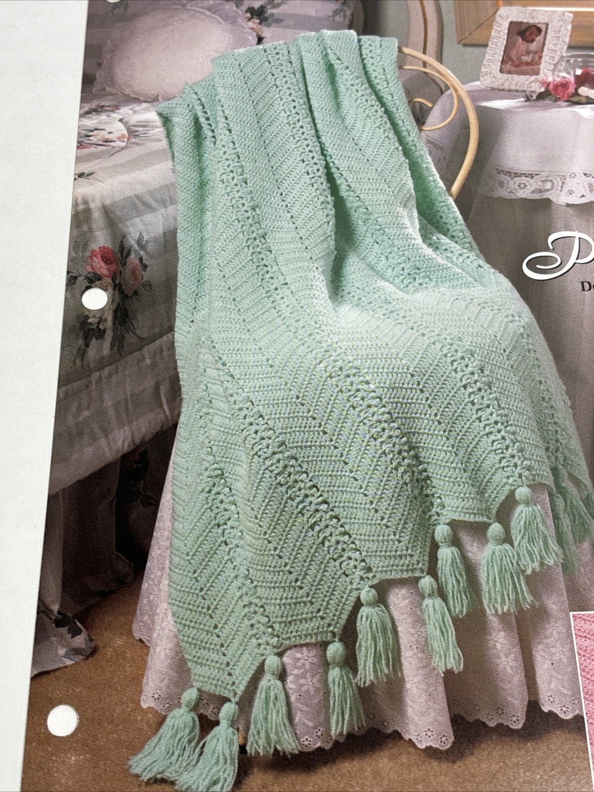 Picot Shells Ripple Afghan Crochet Pattern Card Needlecraft Shop
