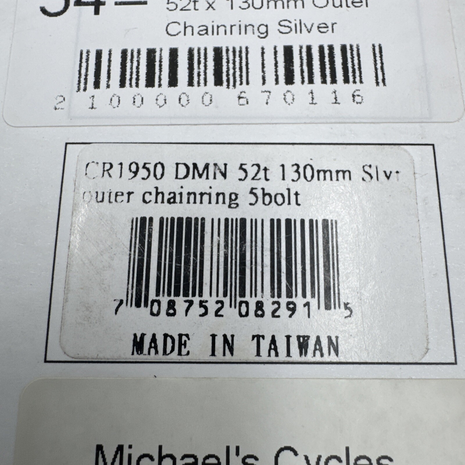 Dimension 52 Tooth 130 BCD Chainring CR1950