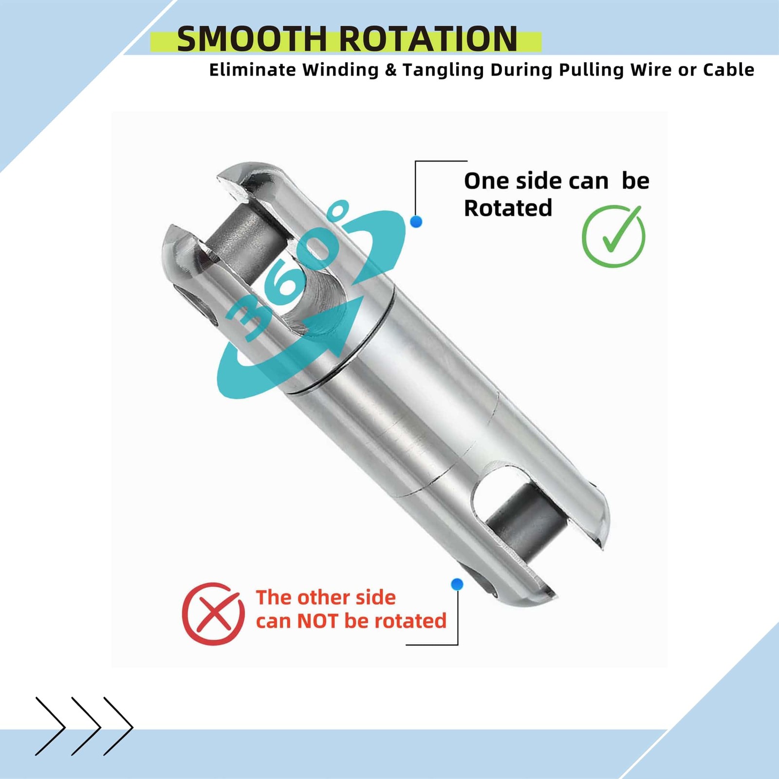 5 Ton 11023 Lbs Alloy Cable Wire Puller Bearing Breakaway Swivel Pulling Tool