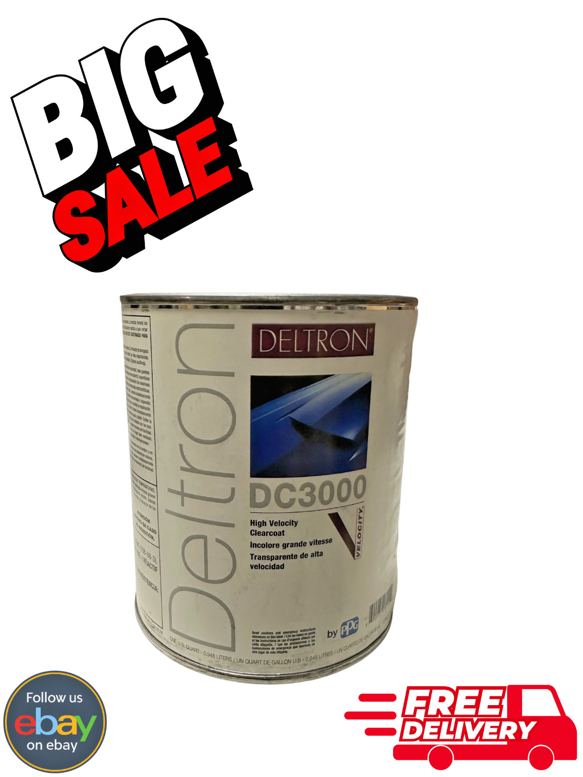 PPG Deltron DC3000 High Velocity Clearcoat Quart Automotive Clear Coat