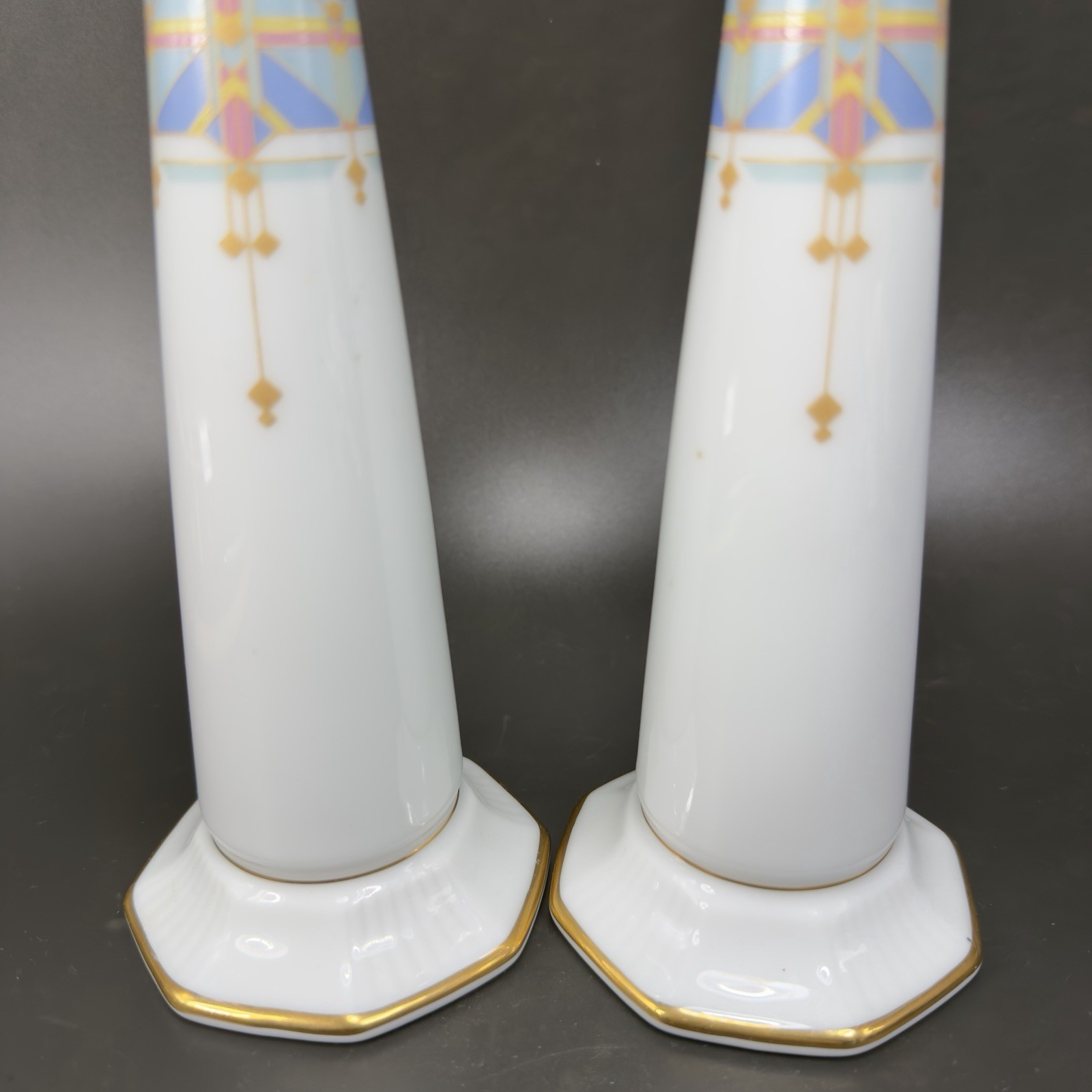 Noritake Fine Porcelain Legacy Porcelain Candle Stick Holder Votive Set 2 VTG