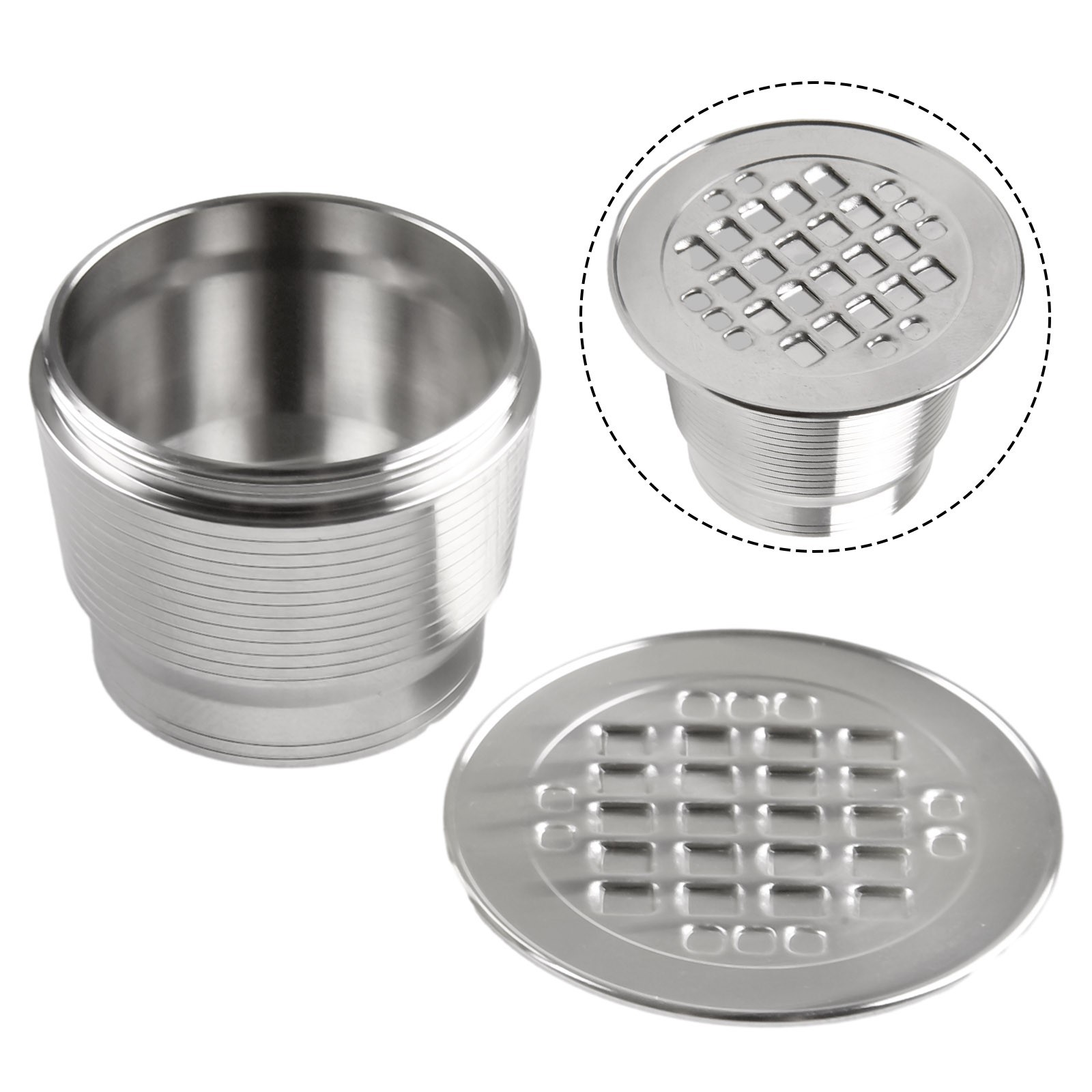 04 Stainless Steel Coffee Capsule 3.7*2.7cm Mesh Practical Replacement