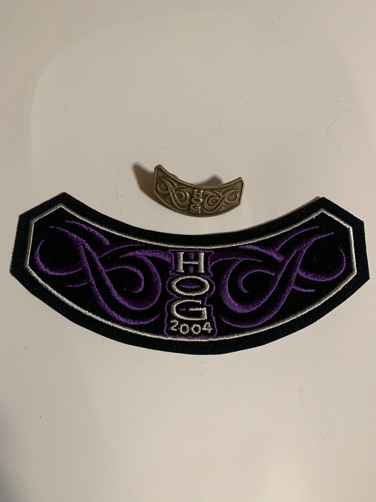 2004 Harley Davidson Collectible HOG Group Owners  Rocker Patch and Pin  NEW