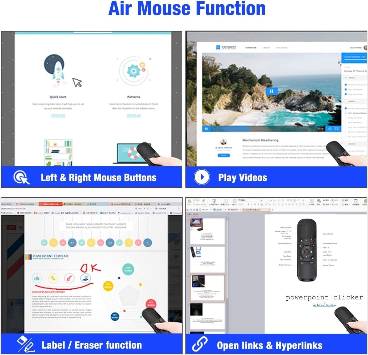Power point Presentation Remote Wireless USB PPT Presenter Laser PointerClicker