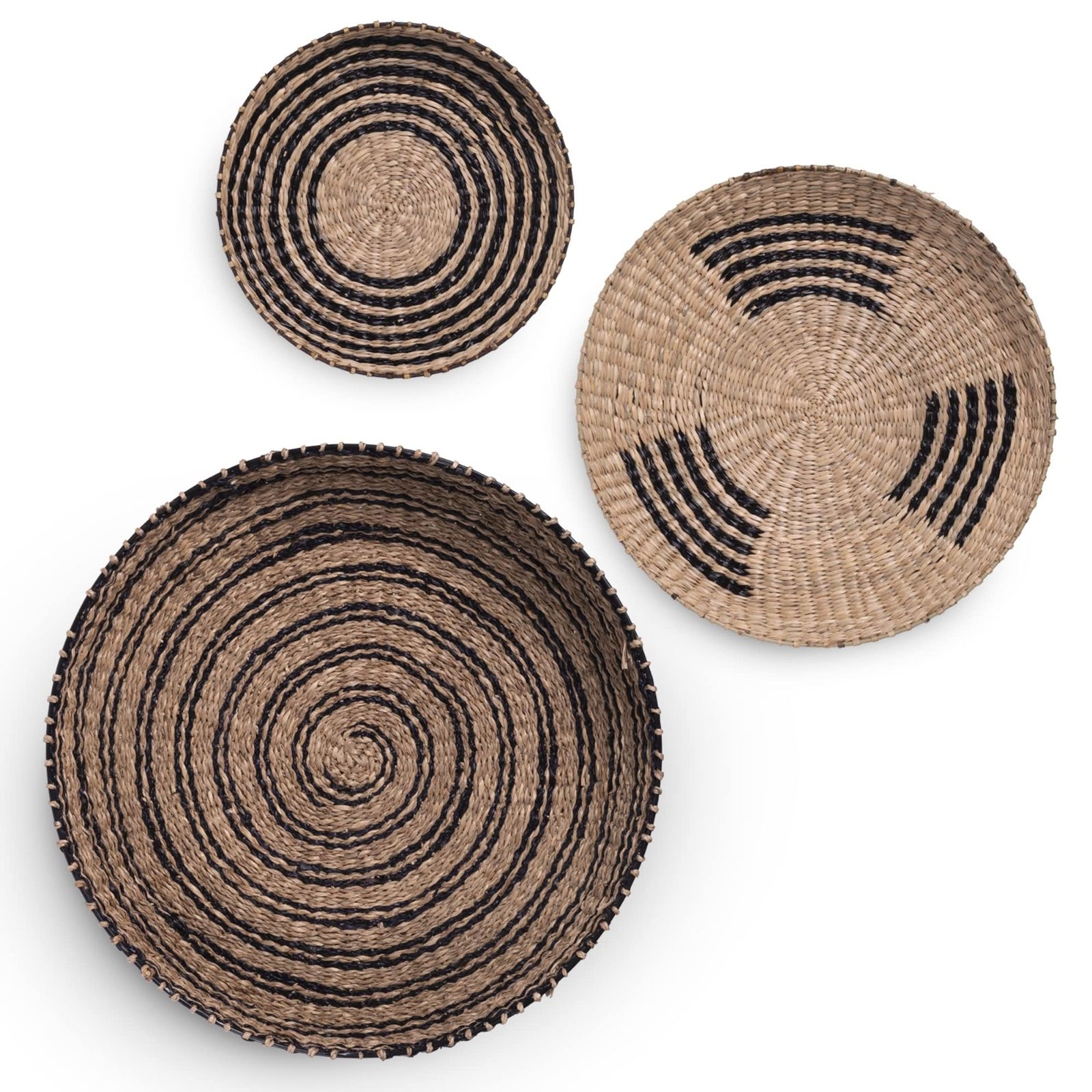 HyskuOku Basket Wall Decor, Seagrass Wall Baskets set of 3