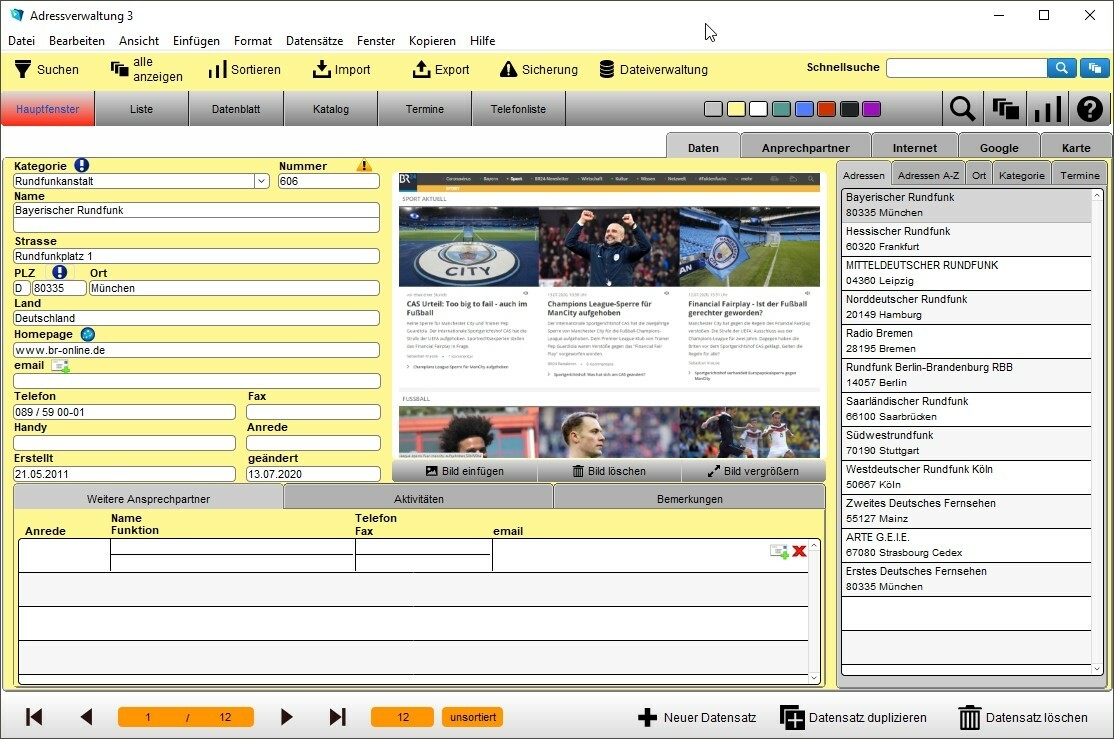 DIGeS Adressverwaltung 3 - Software Programm zum Verwalten von Adressen