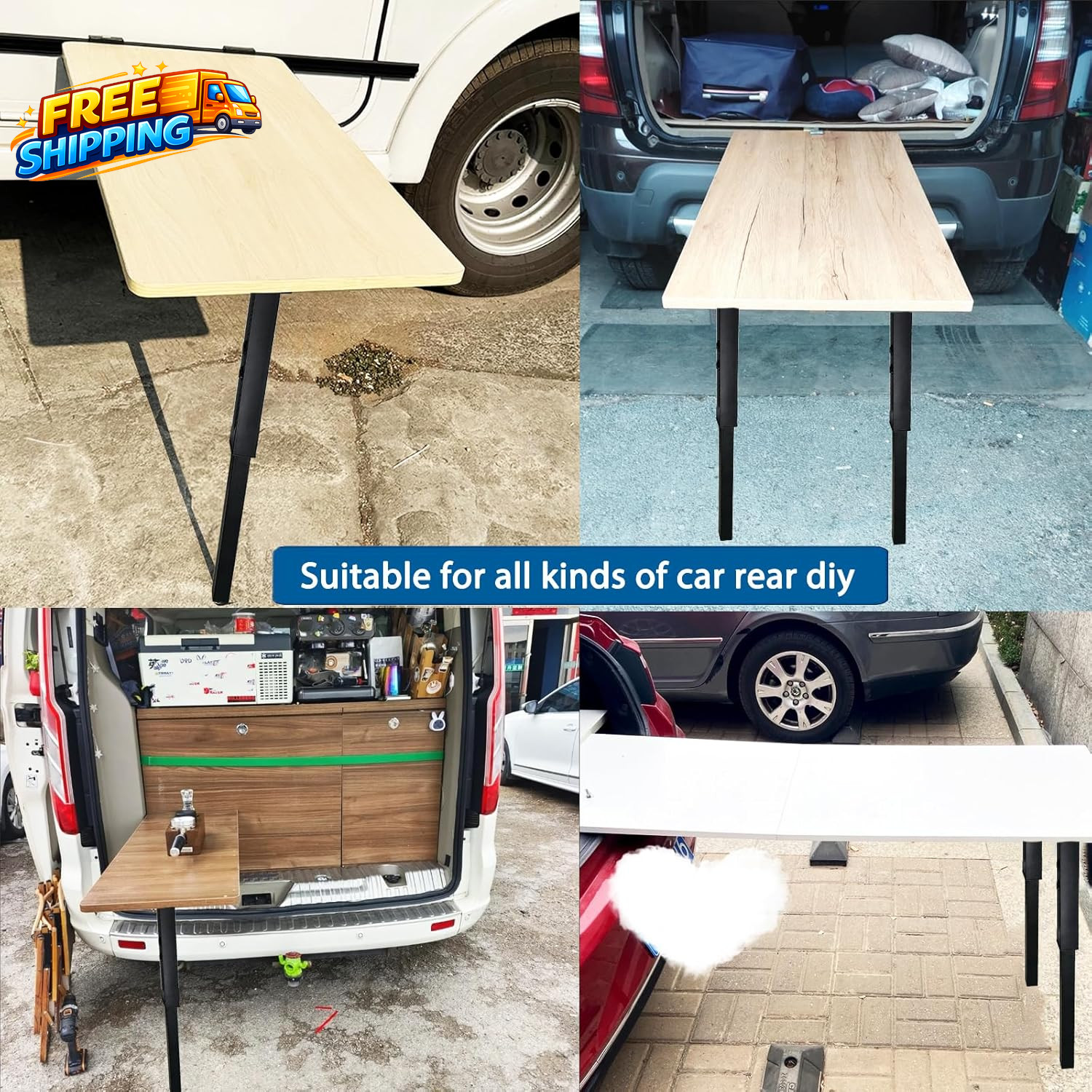 Adjustable Folding Table Legs 25-34 Heavy Duty Metal Set of 2 | Height Adjustabl