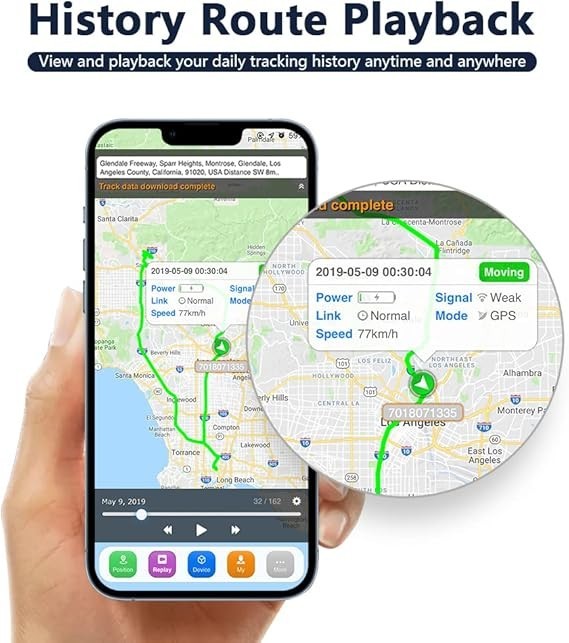 Real Time GPS Tracker No Subscription + 1 Year Plan + Free App +History Playback