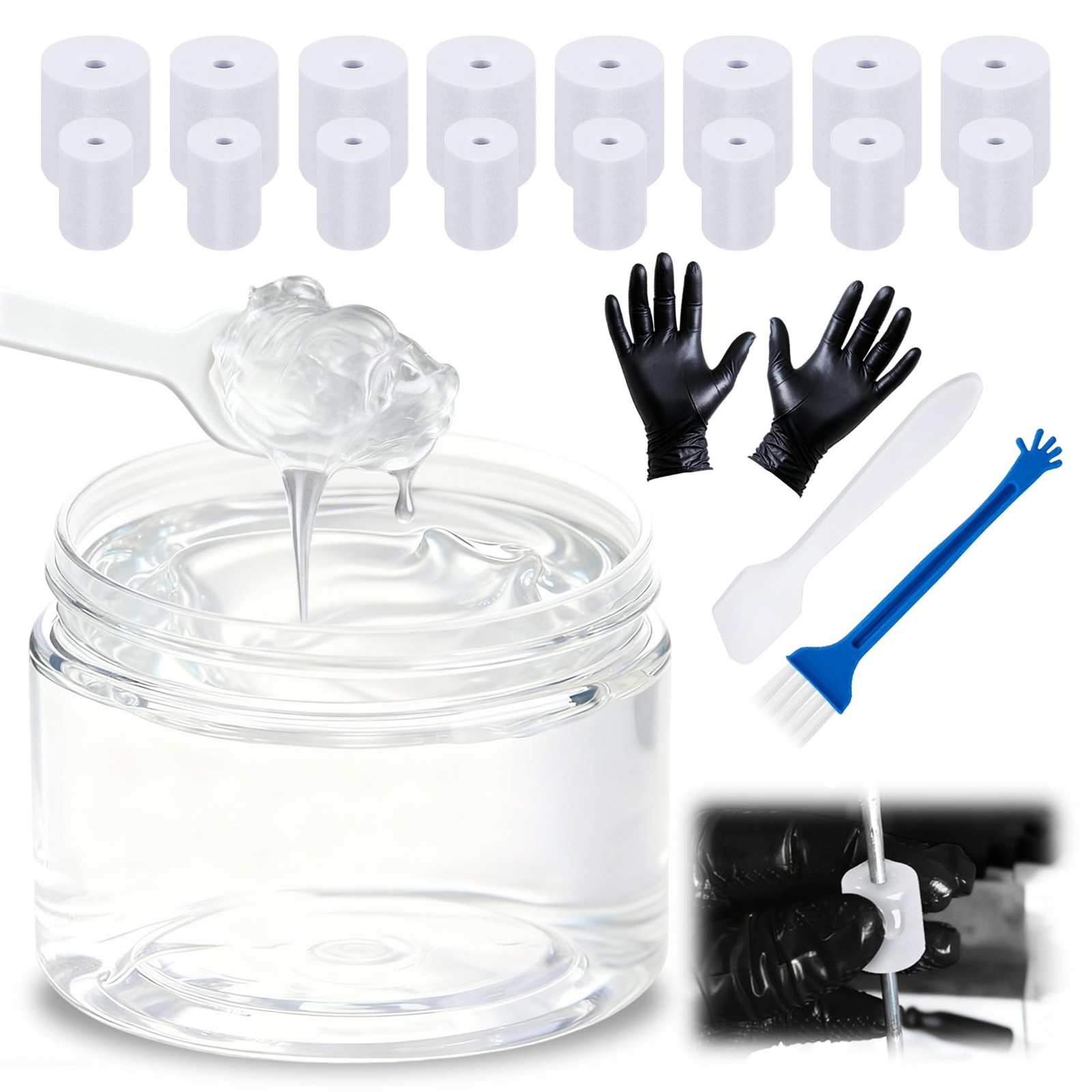 Washing Machine Damping Grease 3.5 Oz (100g) with 16 Foam Inserts for...