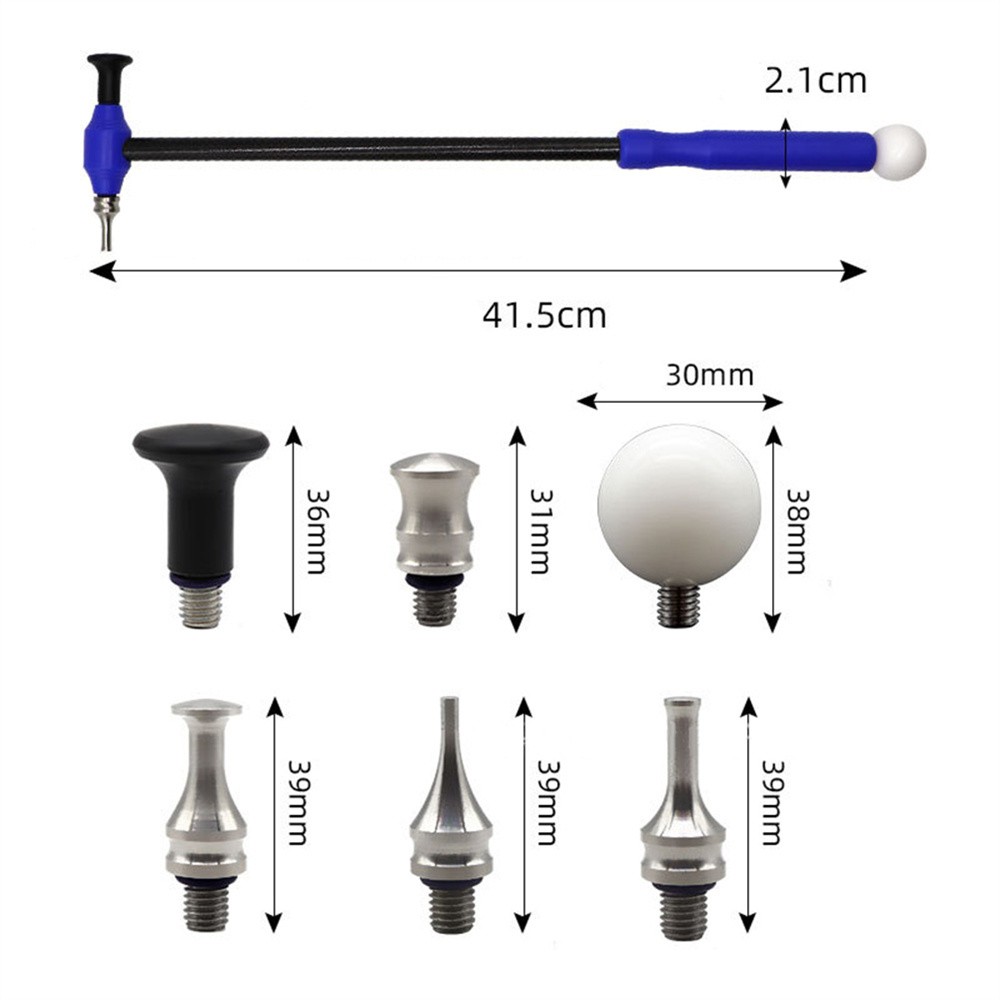 Handle Tapper Hammer With 6pcs M8 Replace Head Car Dent Repair Tools Durable