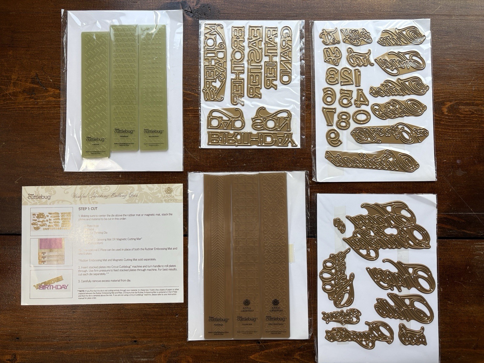 Anna Griffin WISHFUL THINKING DIES AND EMBOSSING BORDER FOLDERS New!