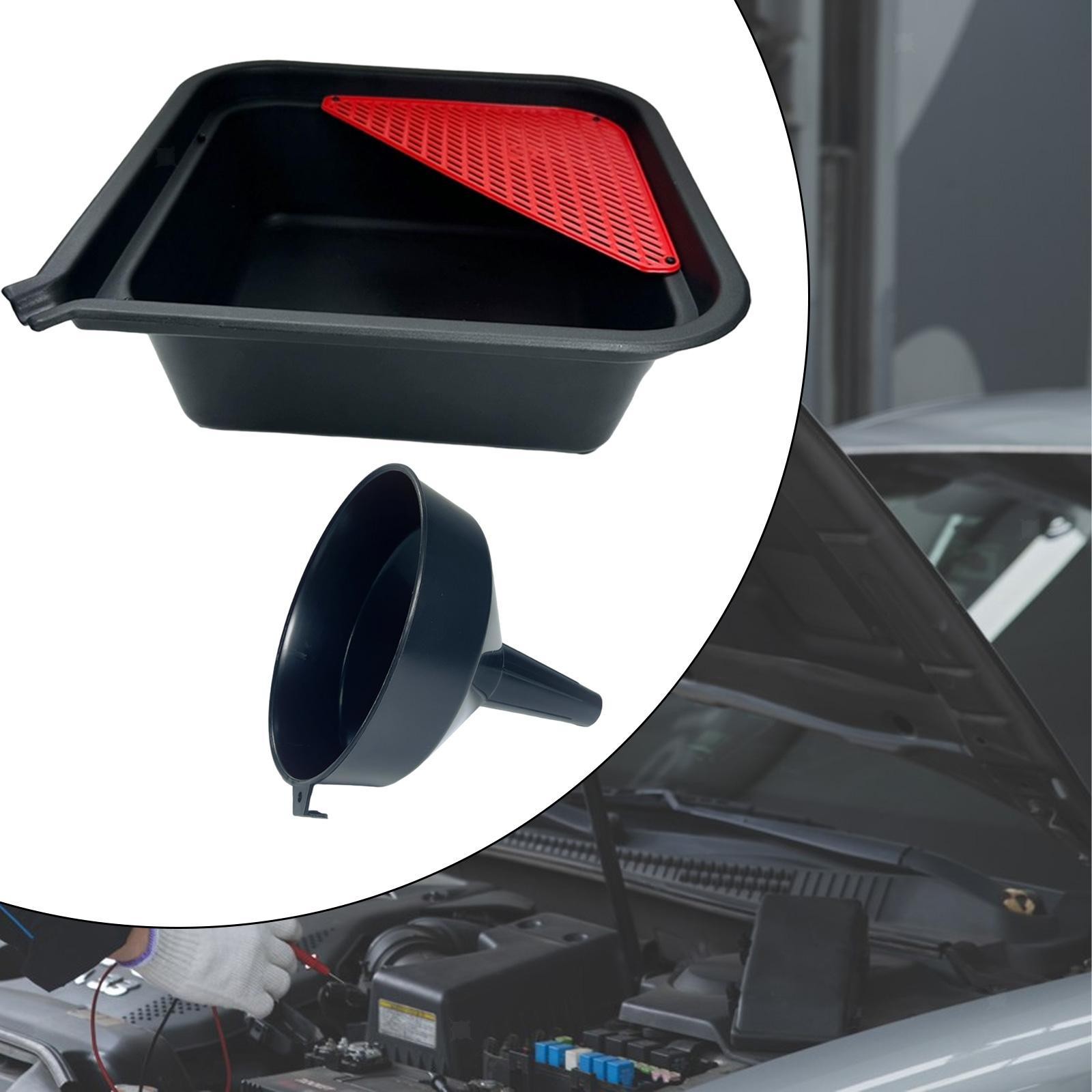 9 Liters Mechanic Car Oil Drain Pan and Funnel with Filter Screen