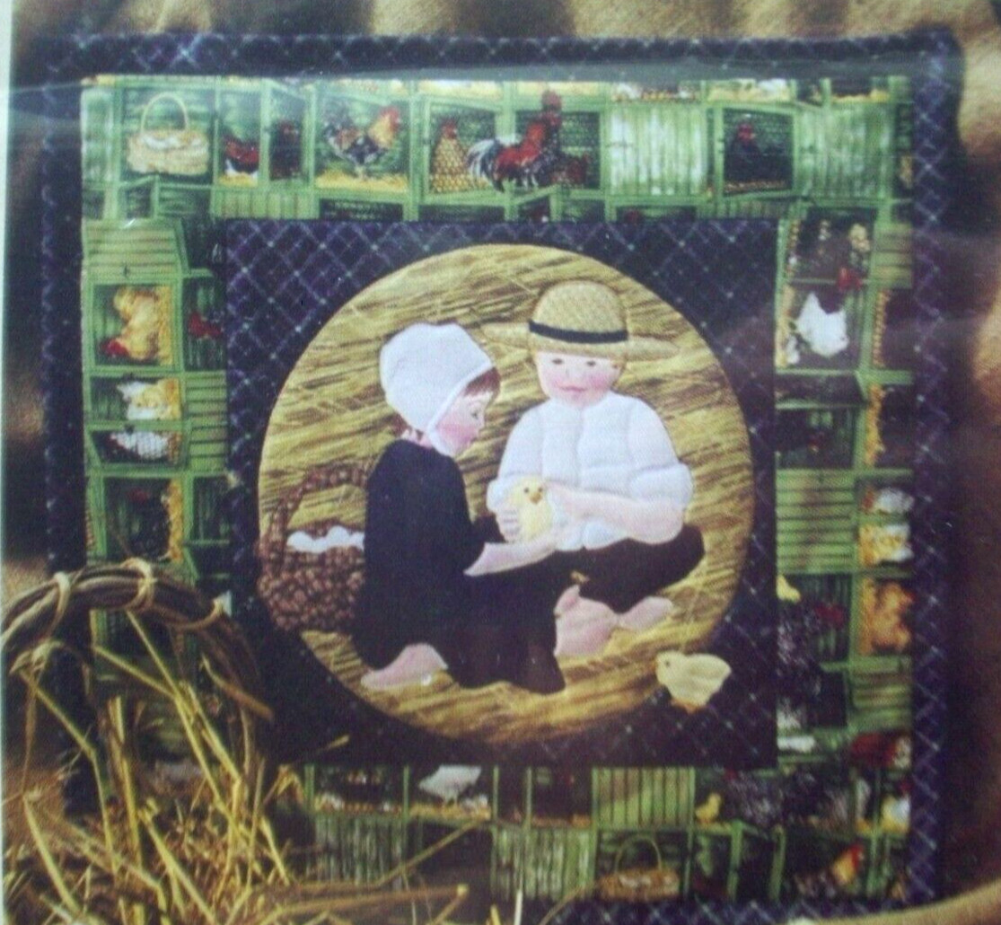 Hannah & David children w chicks applique  quilt pattern *R
