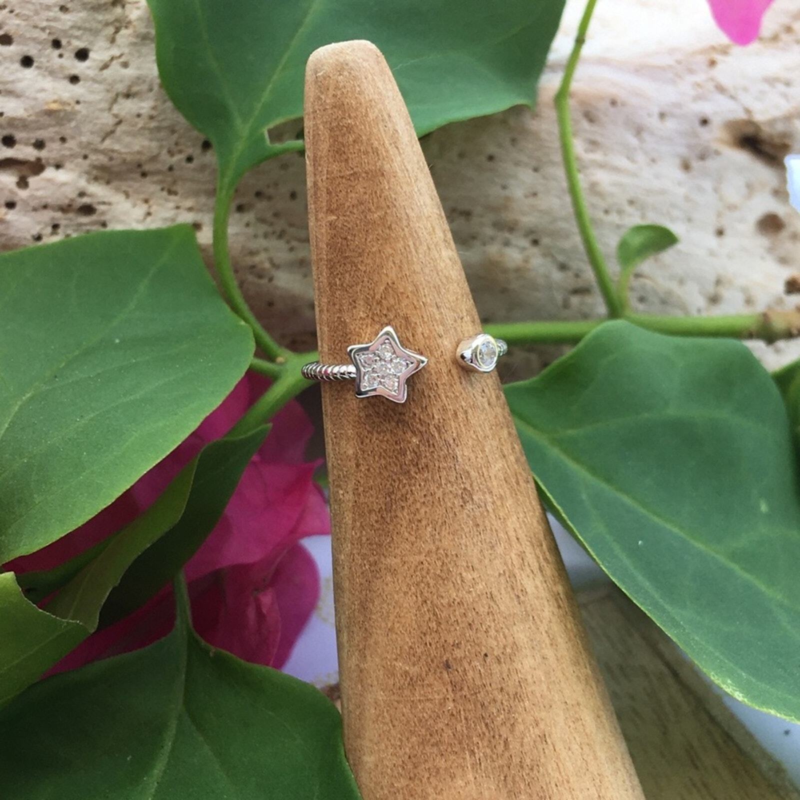 Sterling Silver Star CZ Dainty Toe Ring