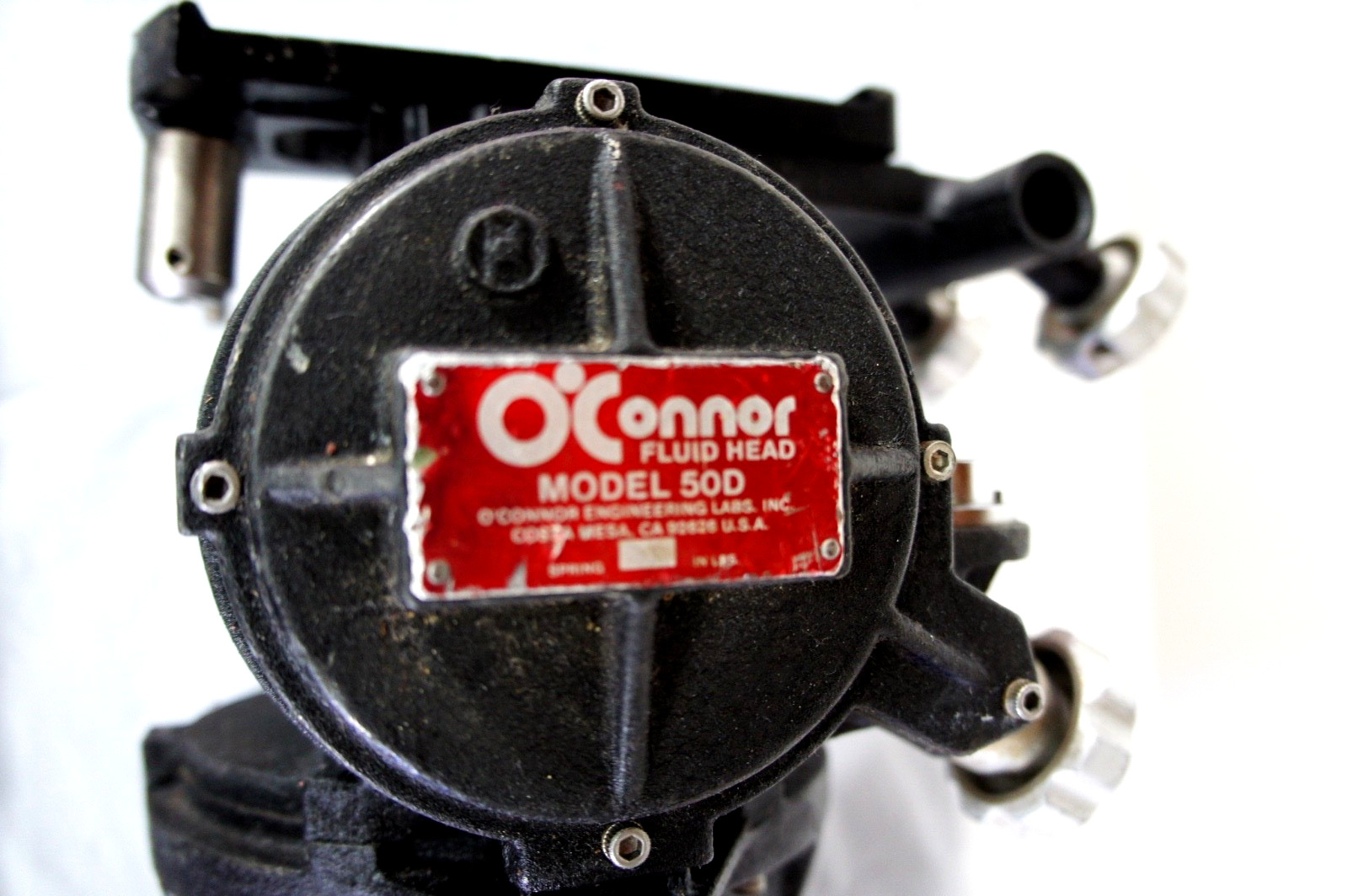 O'CONNOR 50D FLUID HEAD CAMERA WEDGE PLATE PAN BAR TIE-DOWN KNOB SERVICED 50 Lbs