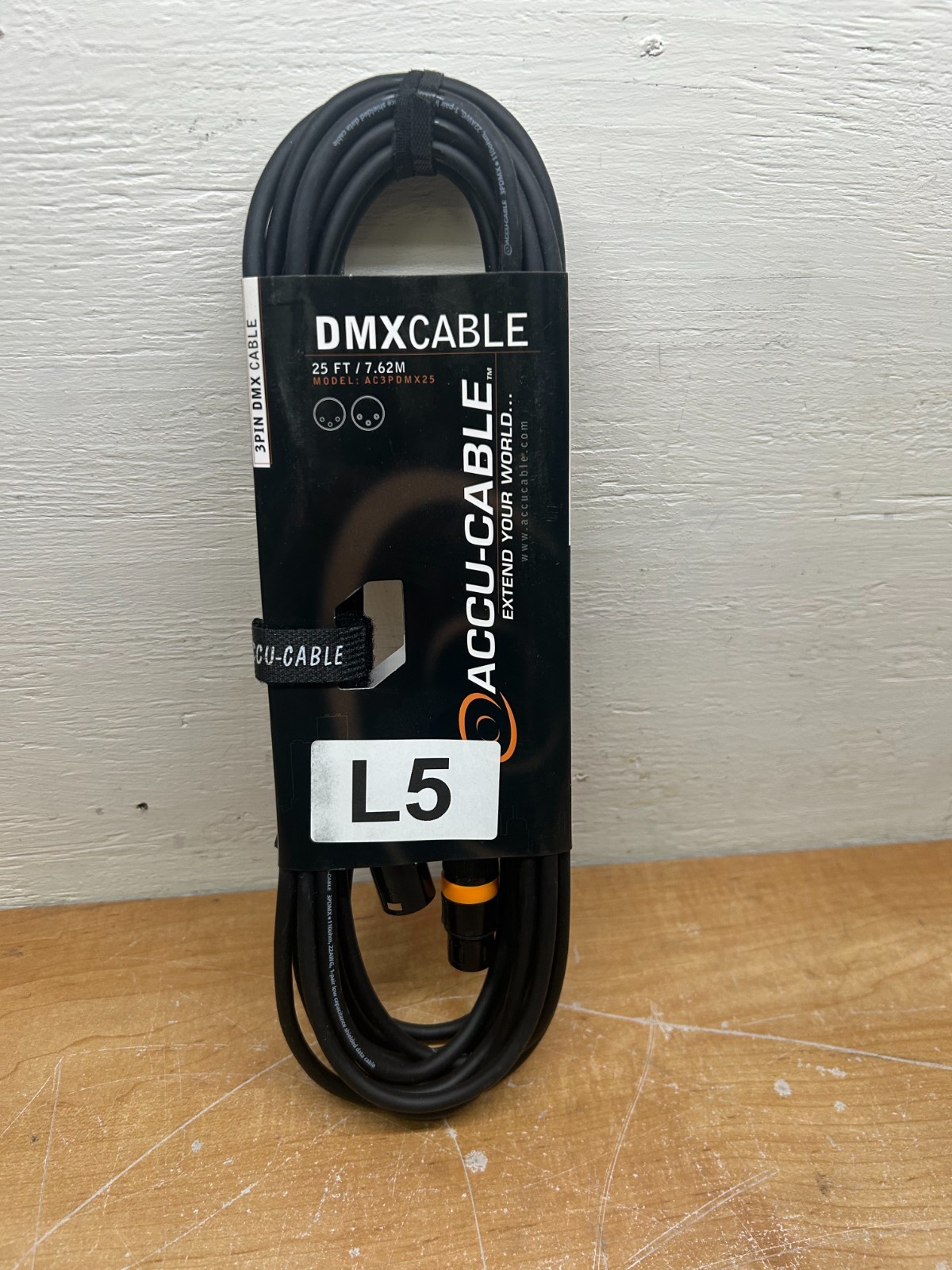 Accu Cable AC3PDMX25 25 Foot 3 pin True DMX Cable Rated at 110 ohms | lot of 2