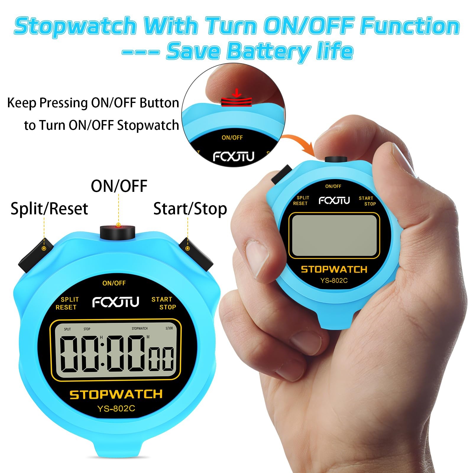 Digital Simple Stopwatch Timer, No Bells, No Alarm, Simple Basic Operation, S...