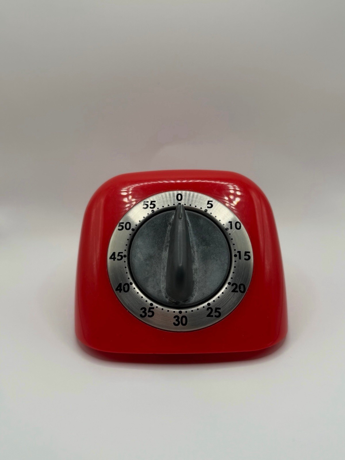 Mechanical Kitchen Timer Countdown Adjustable Red Dial 0-55 Minutes Modern