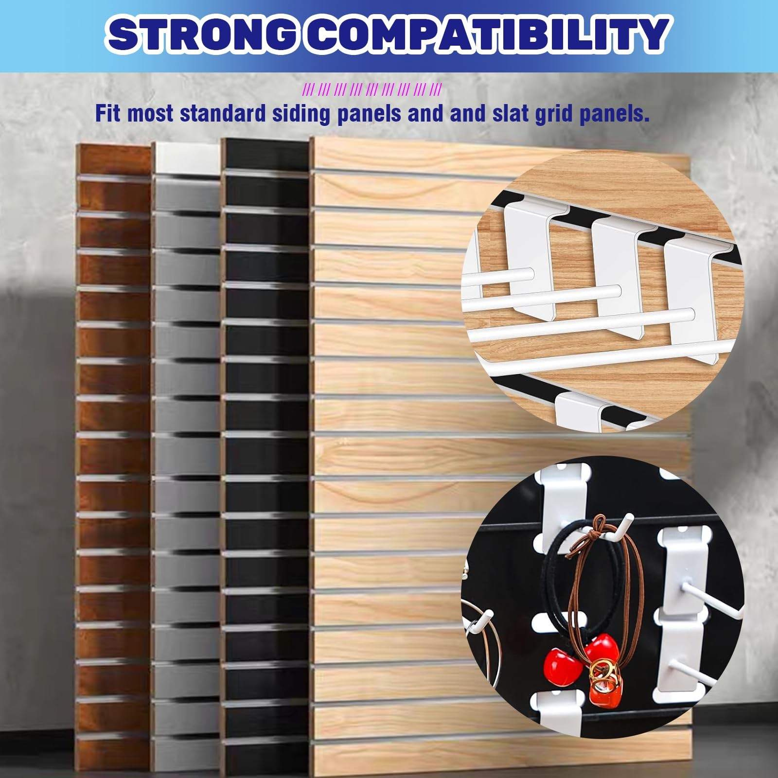 50 Pcs 4 Inch White Slatwall Panel Hooks, Slat Wall, Pegboard, Hanger, Bulk