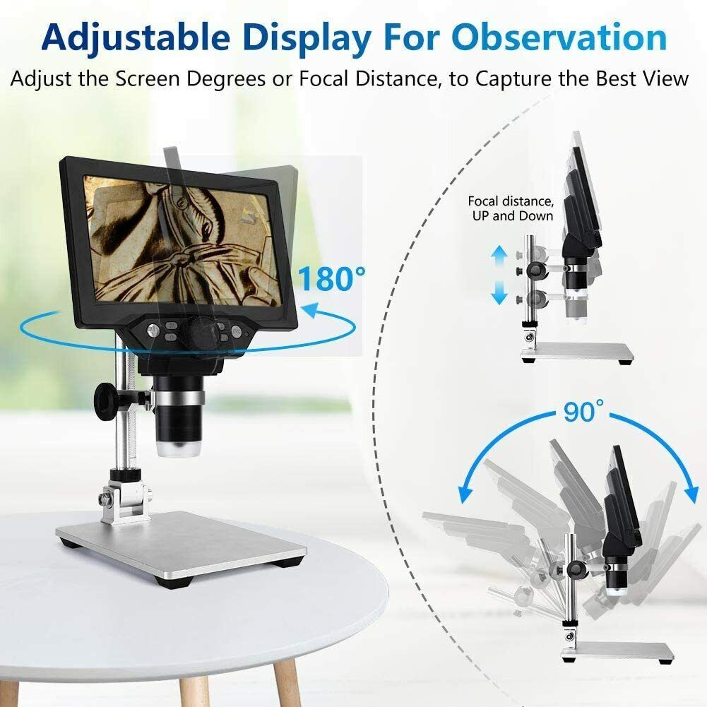 Dcorn 7" LCD Digital Microscope Camera with 32GB TF Card 1080P Video Microscope
