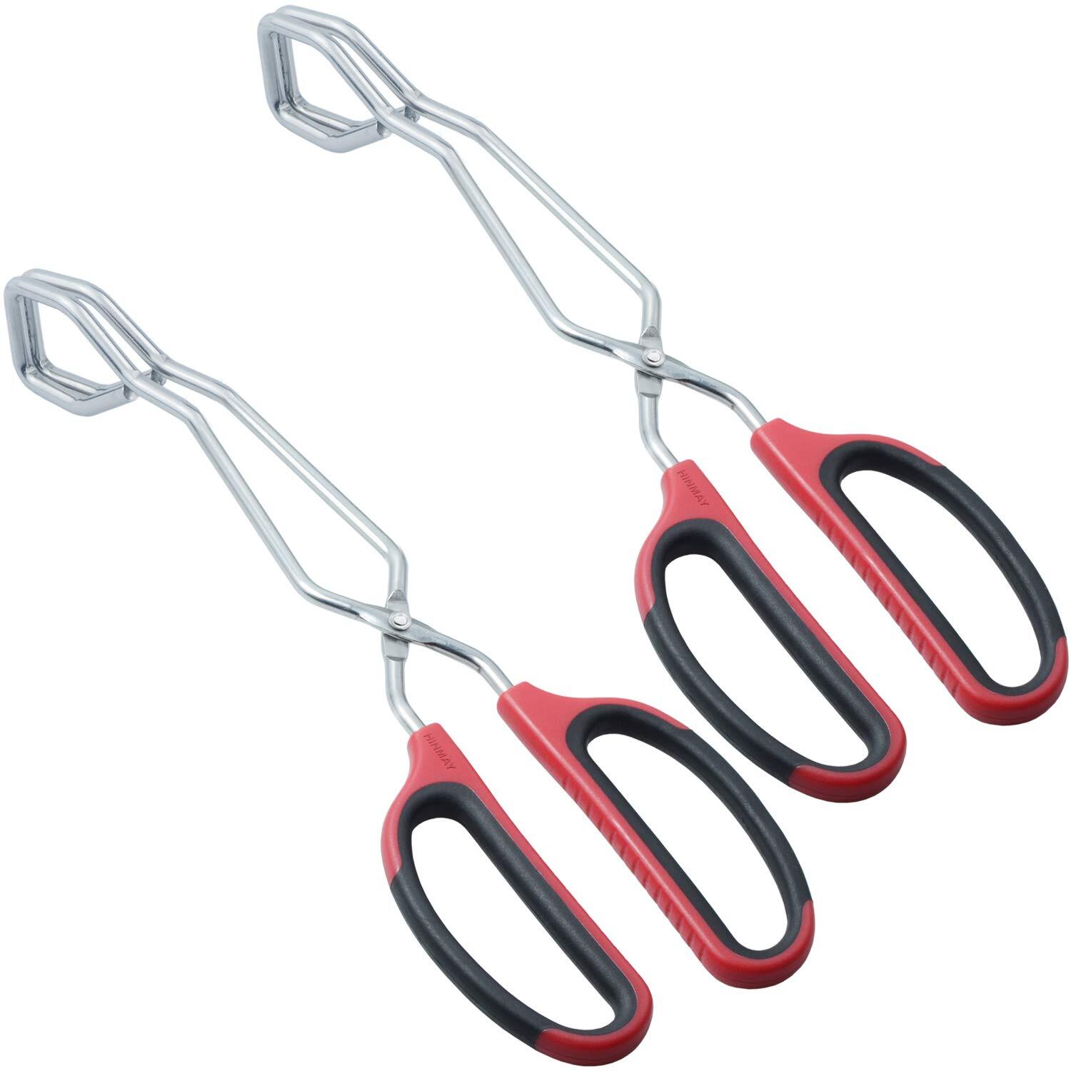Stainless Steel Scissor Tongs 11-Inch Heavy Duty Grilling Tongs Set of 2