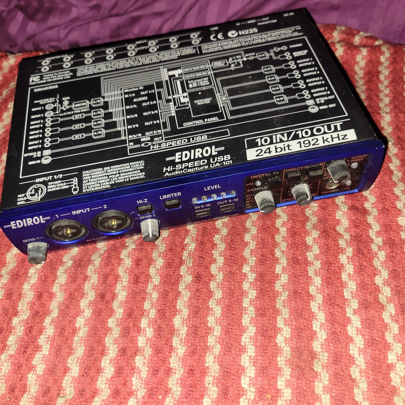 Roland EDIROL UA-101 Audio Recording Interface 24bit Interface 10 Inputs in/out