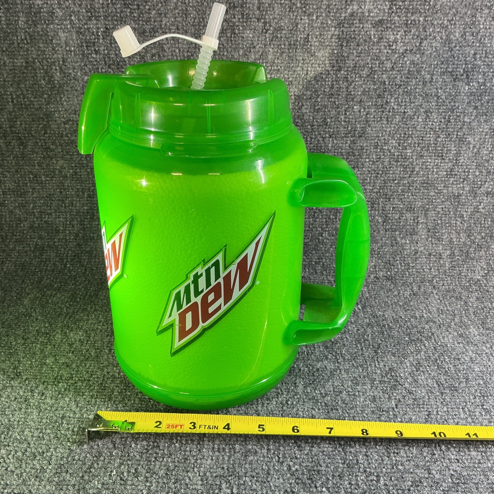 Mountain Dew Mtn Dew Neon Green Whirley Drinks Insulated 64 oz Jumbo Jug Travel