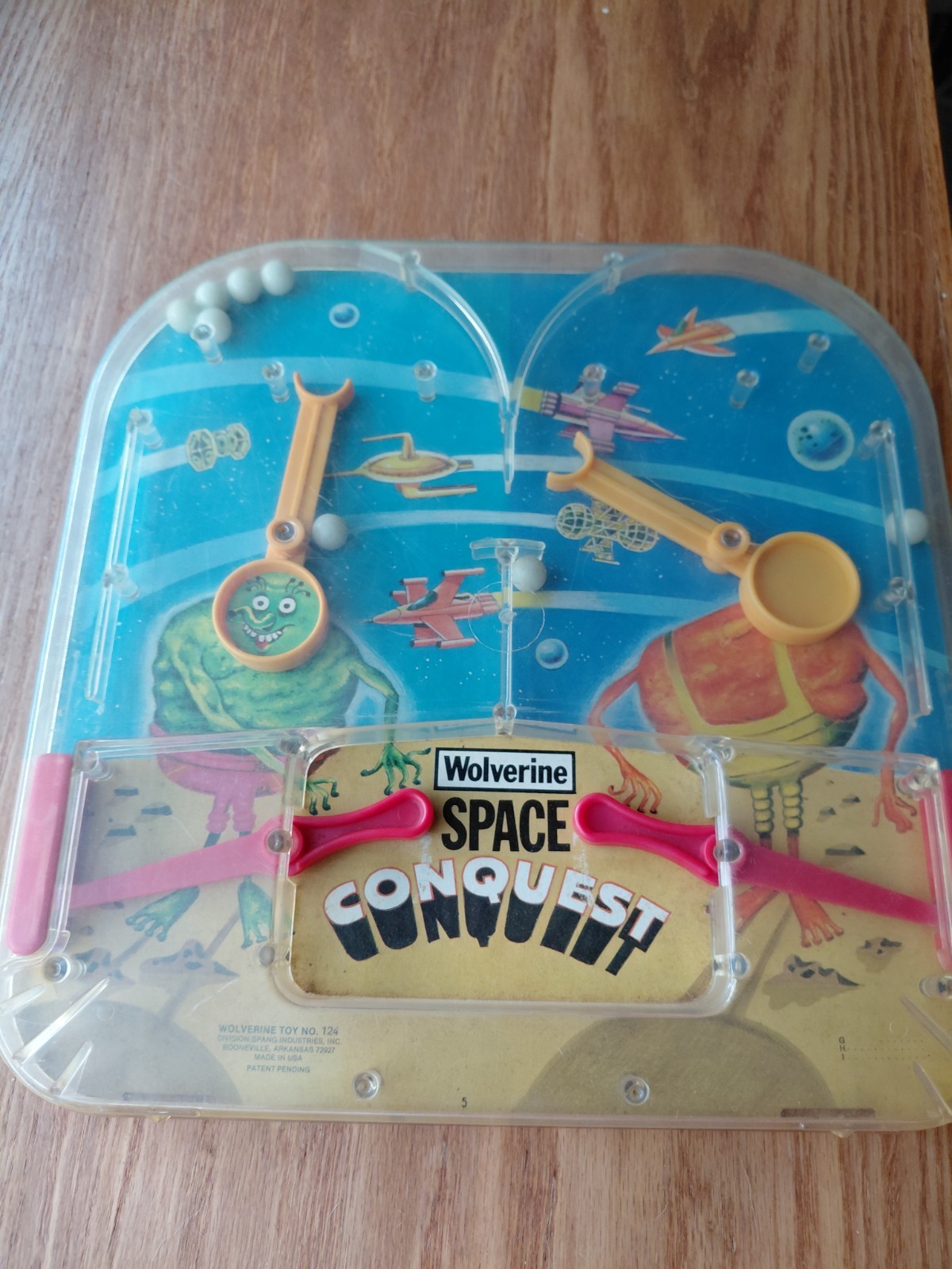 Wolverine Space Conquest Bagatelle Game 1960s Vintage Pinball Toy No. 124 Rare