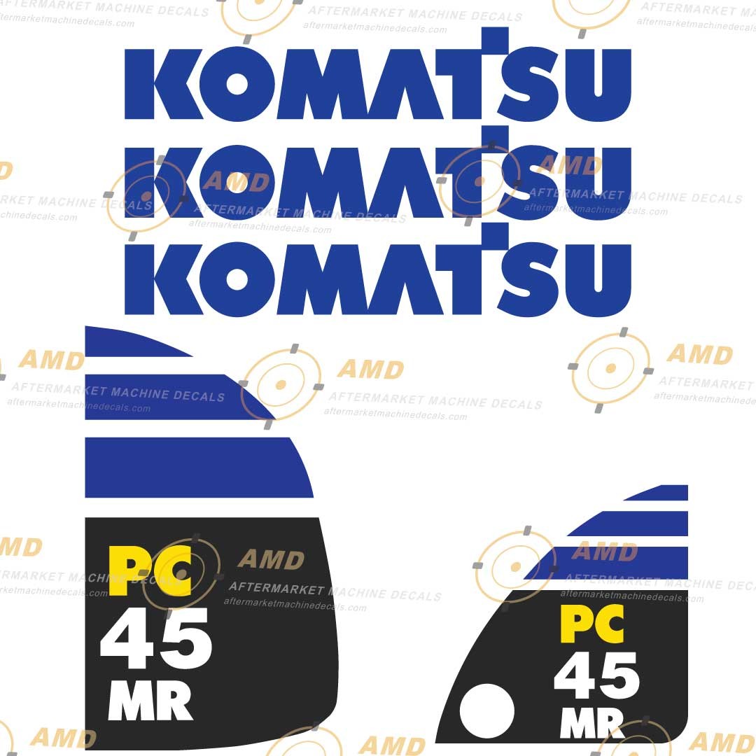 Fits PC45MR-3 Komatsu Excavator Replacement Decal Kit