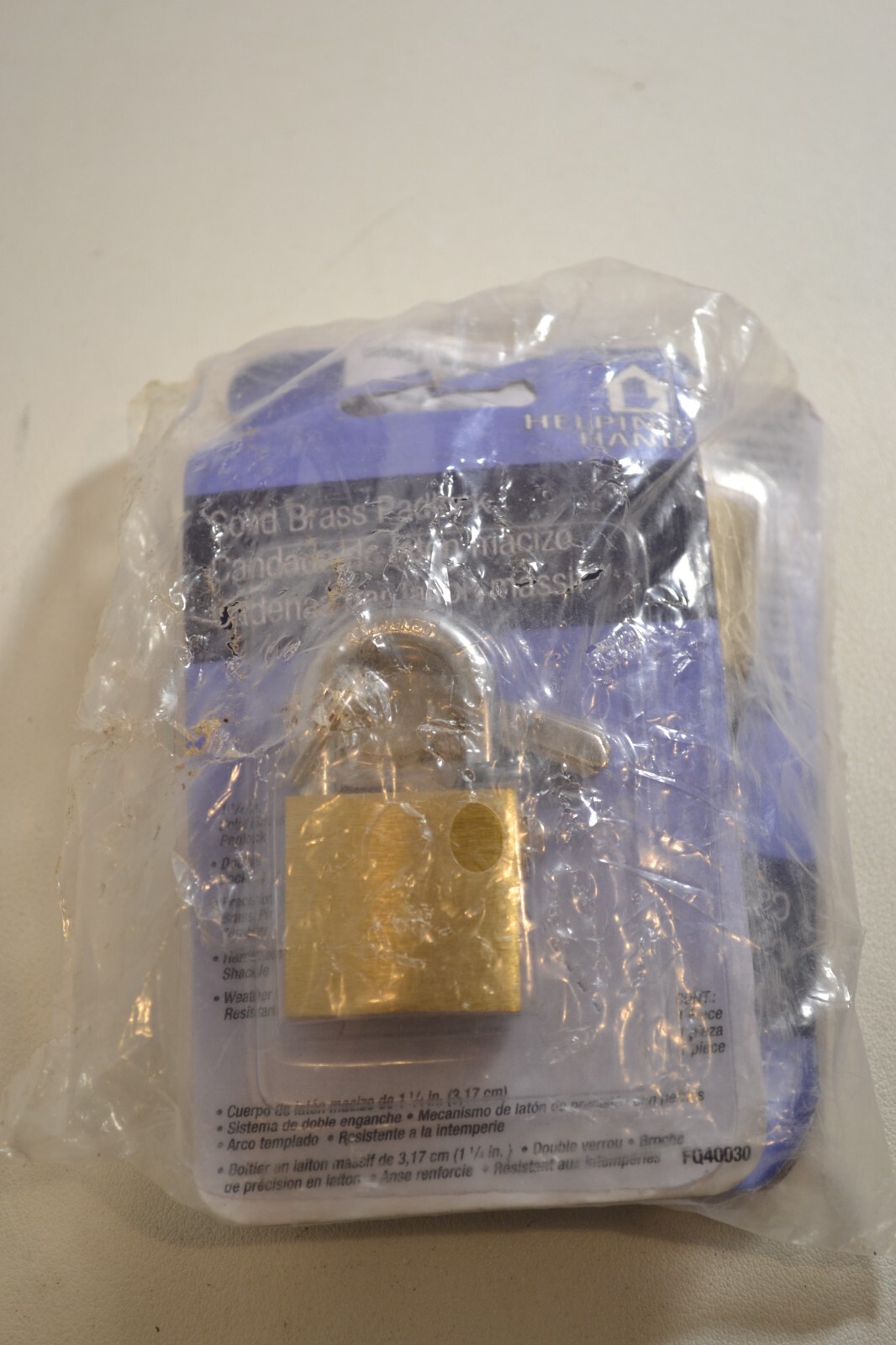 PACK OF 3 - Helping Hand Solid Brass Padlock 1-1/4" FQ40030