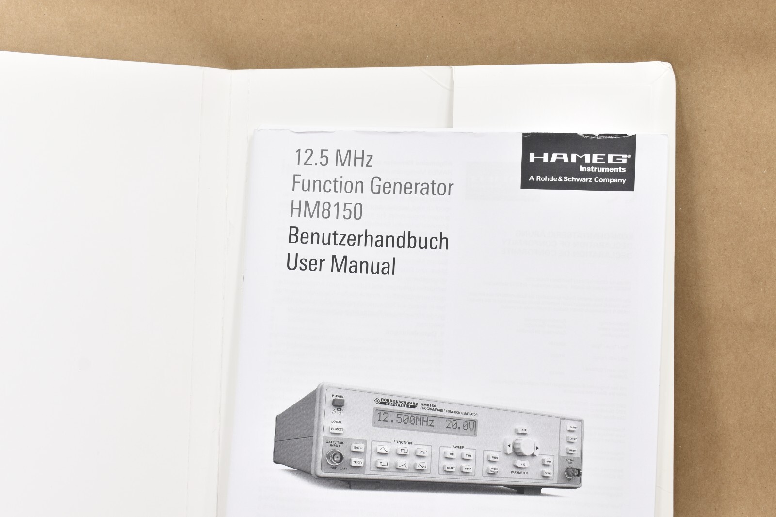 Rohde Schwarz R&S HAMEG HM8150 12.5Mhz Arbitrary Function Generator